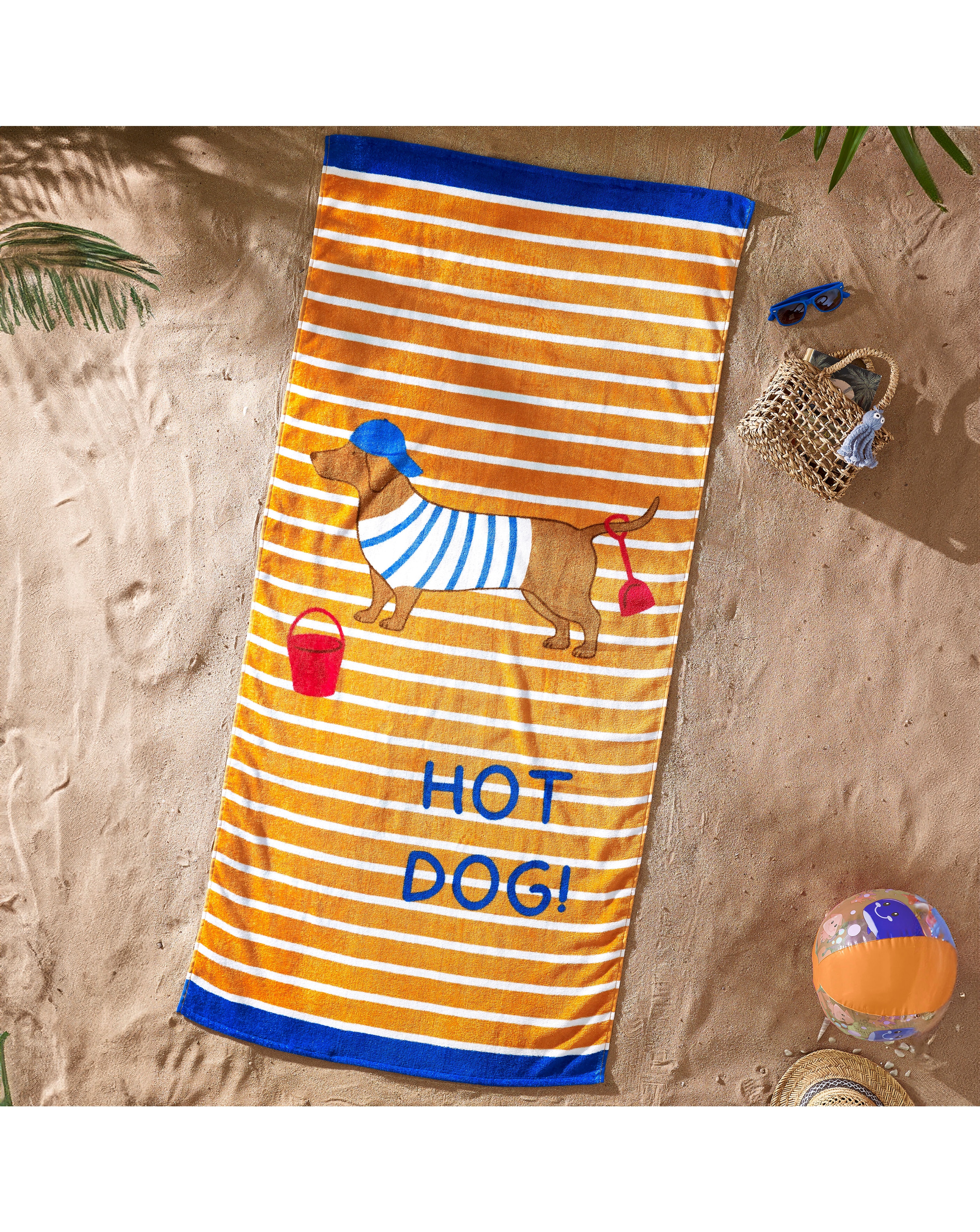 New In - Catherine Lansfield Hot Dog Beach Towel