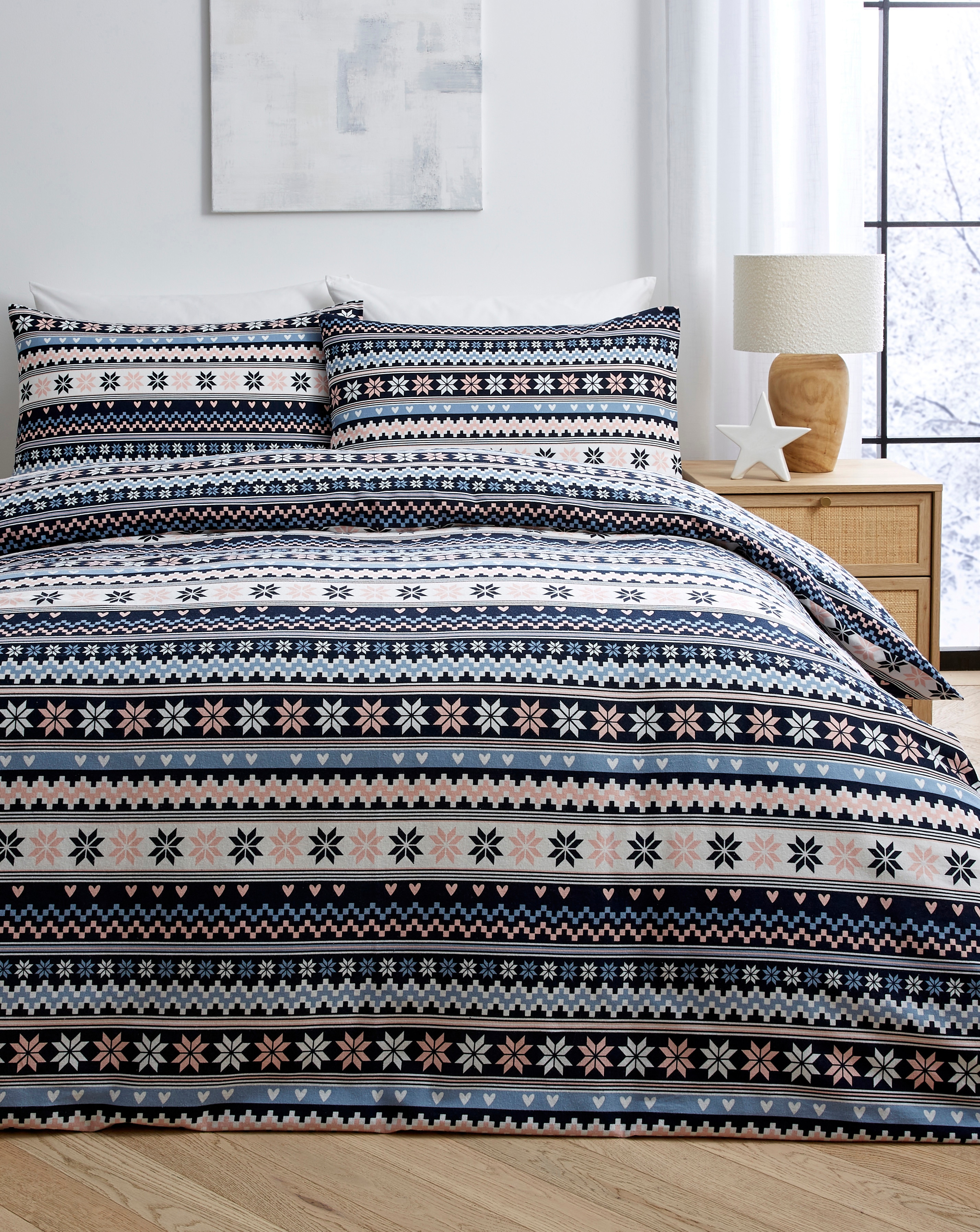Laurie Fairisle Brushed Cotton Duvet Set