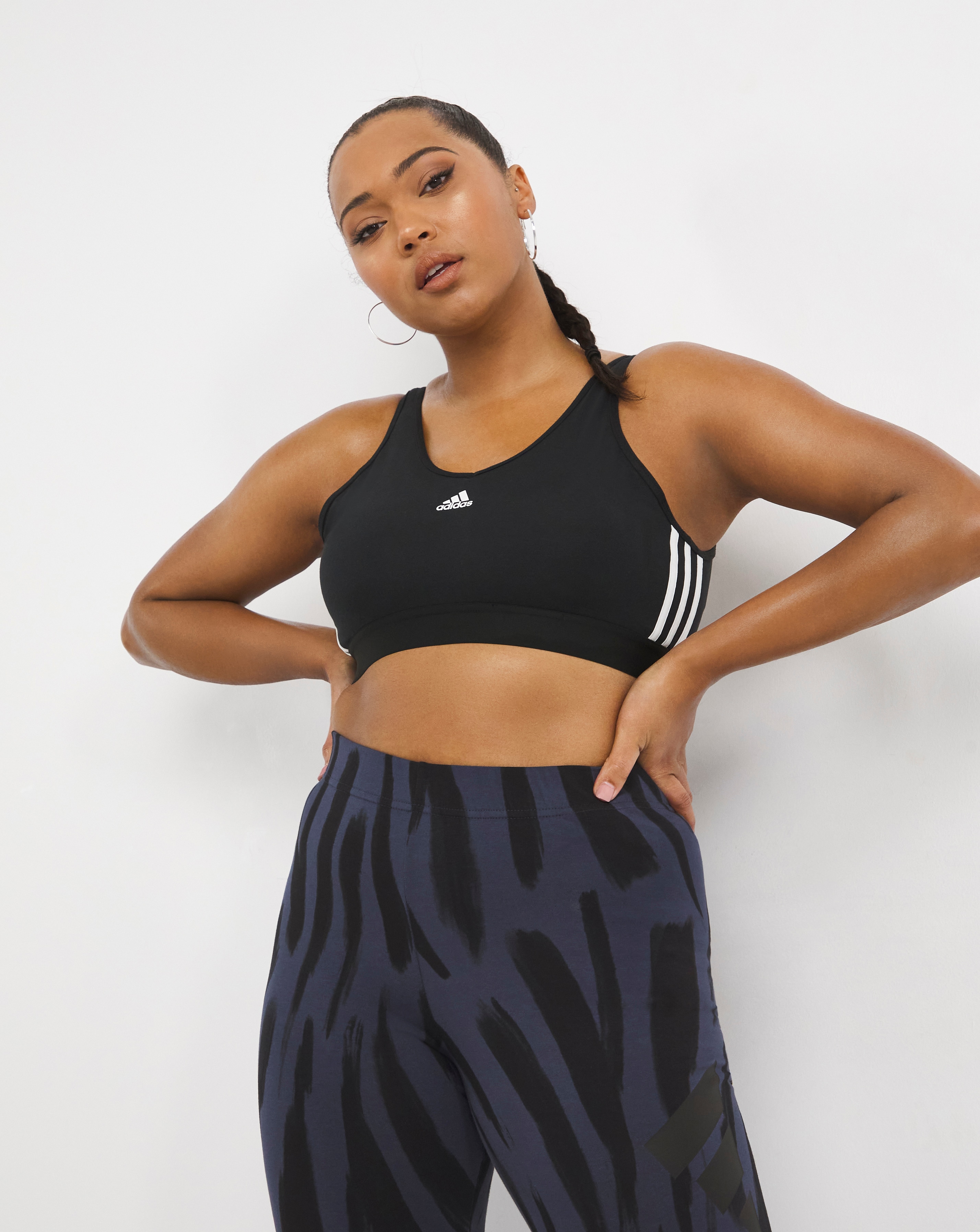 adidas 3 Stripe Crop Top