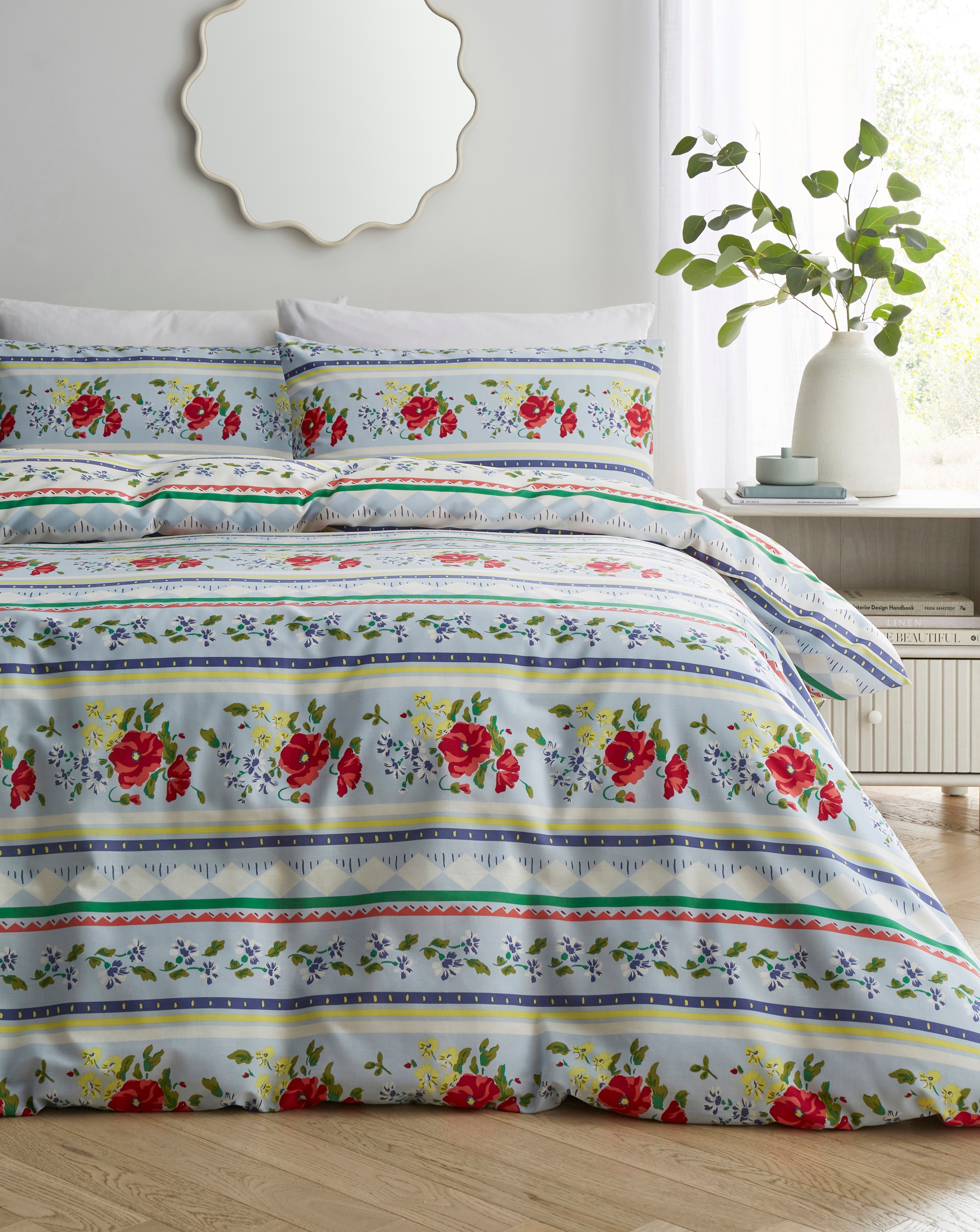 Julipa Floral Fairisle Duvet Cover Set