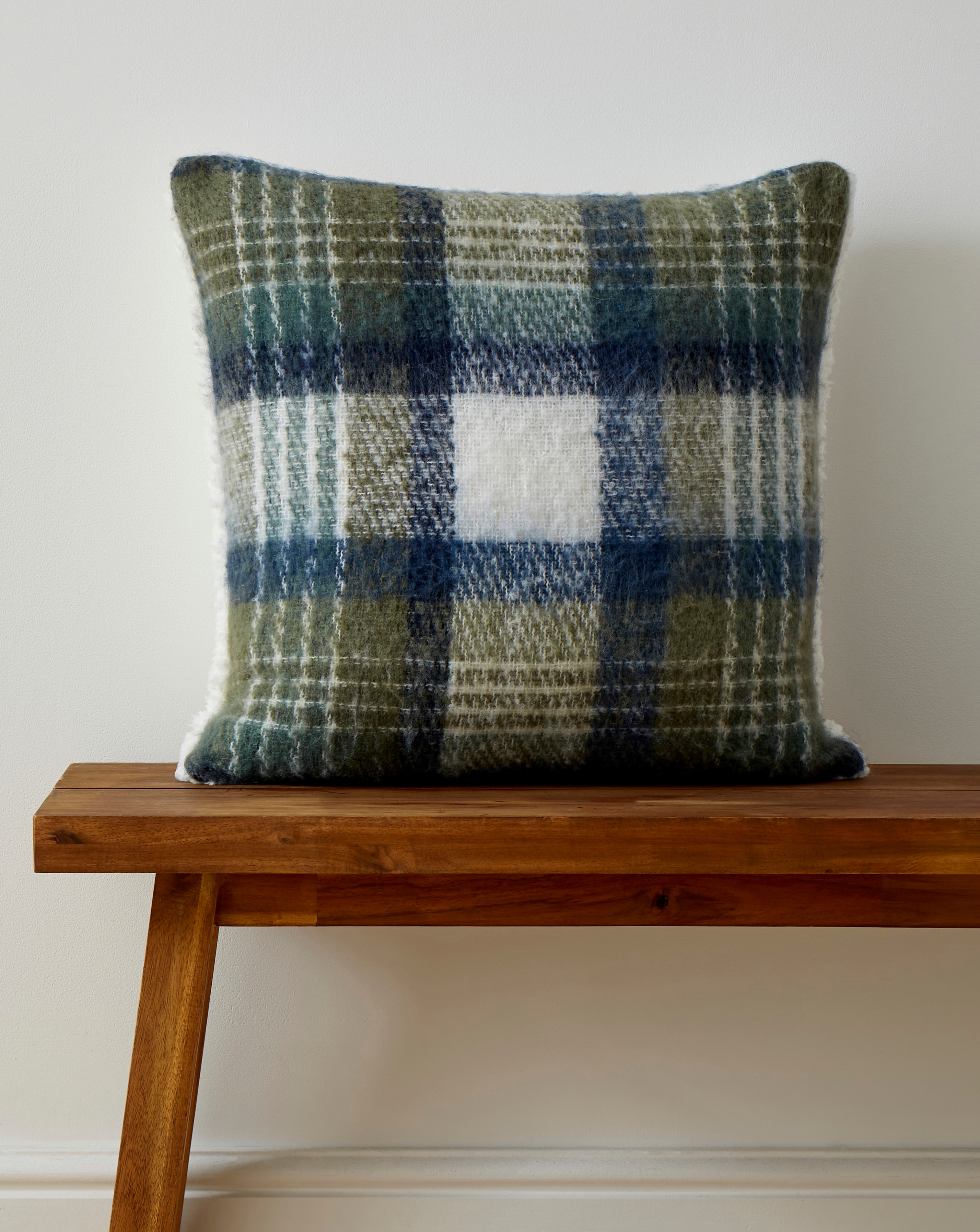 New In - Checked Faux Mohair Cushion