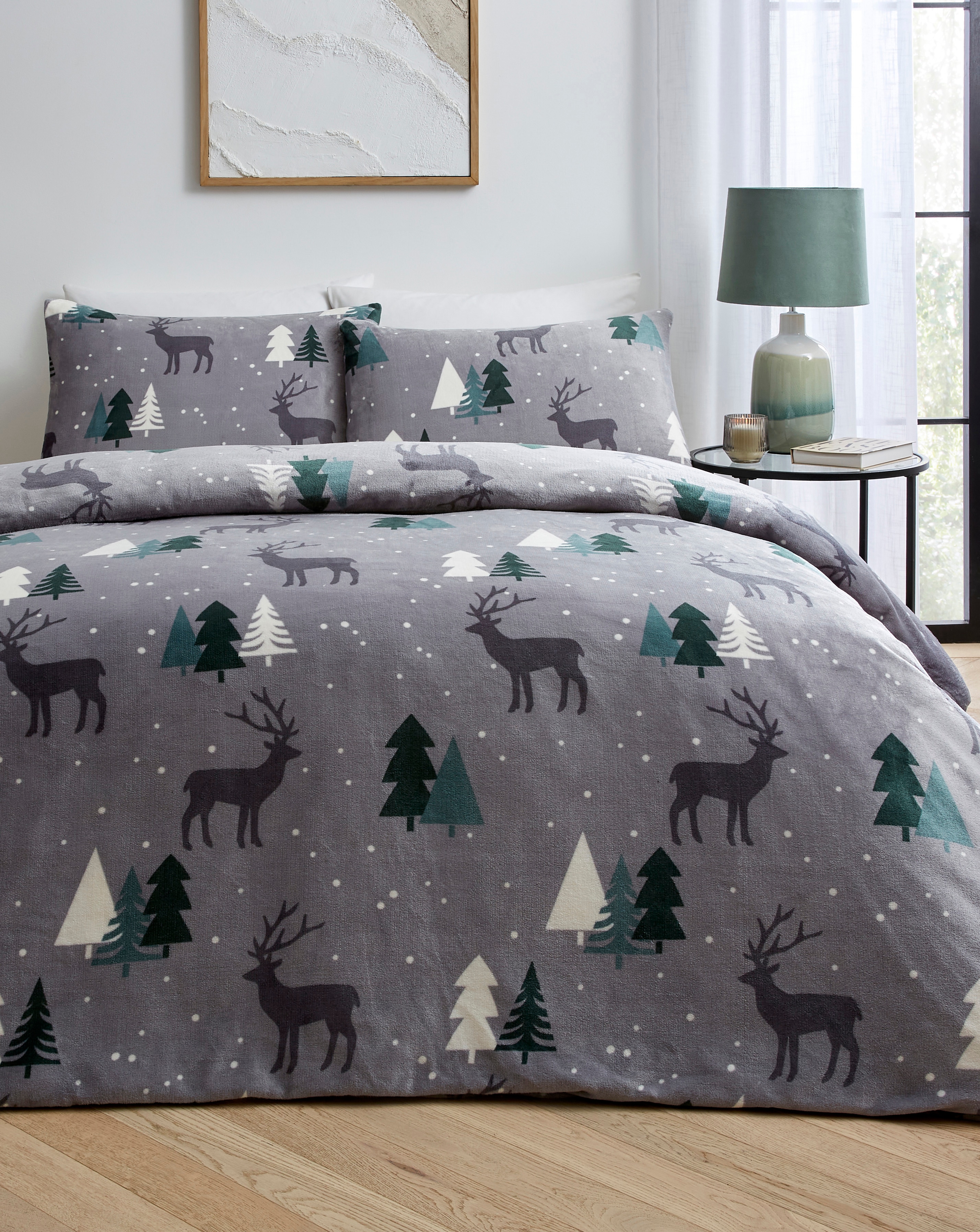 Cosy Stag Fleece Duvet Set