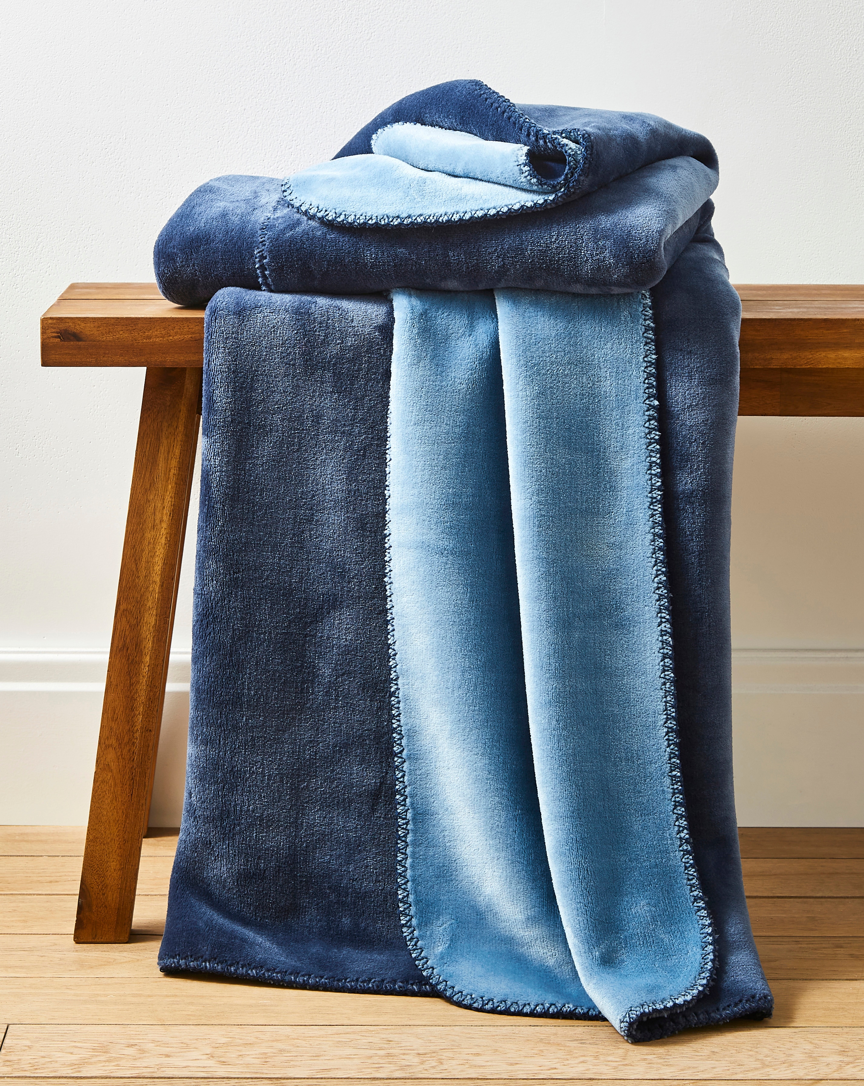 Two-Toned Throw with Stitched Edges