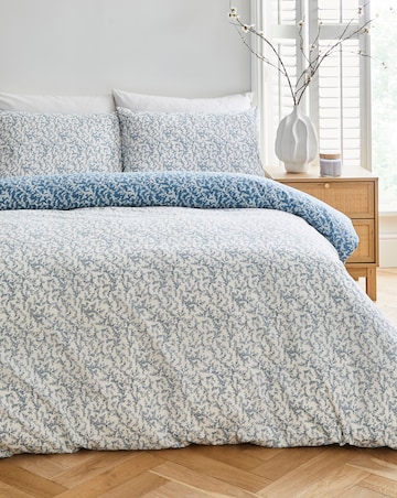 Peyton Mini Blue Leaf Duvet Cover Set