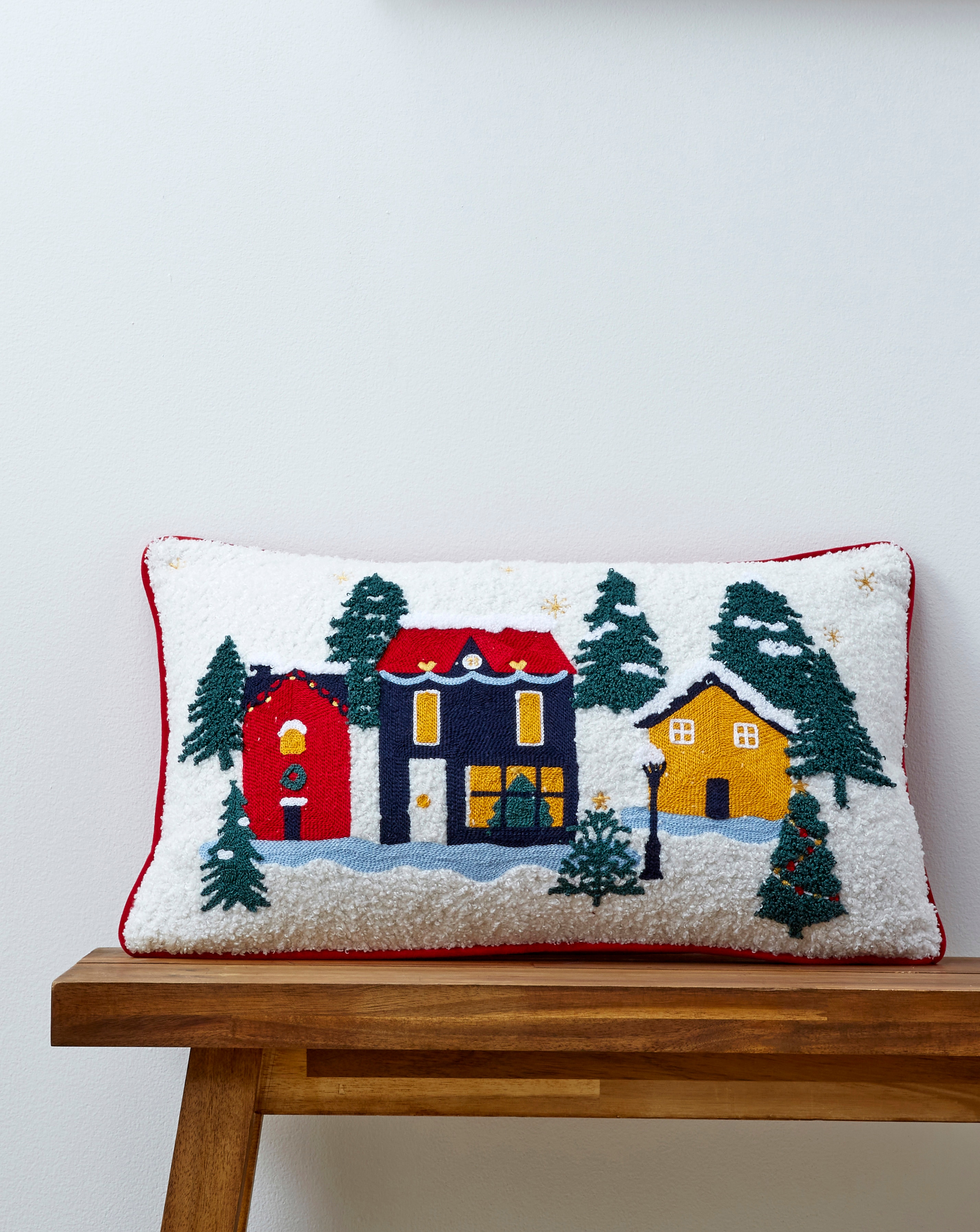 New In - Christmas Village Cushion