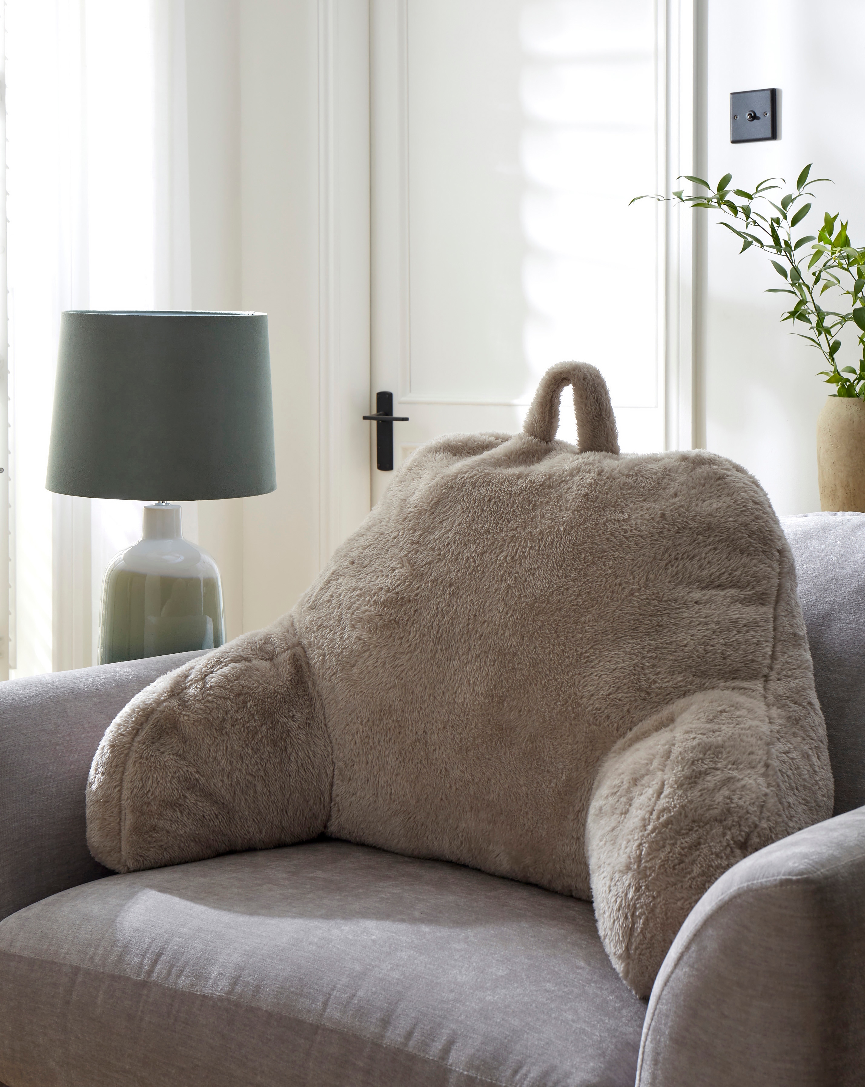 New In - Cuddle Fleece Back Cushion - Natural