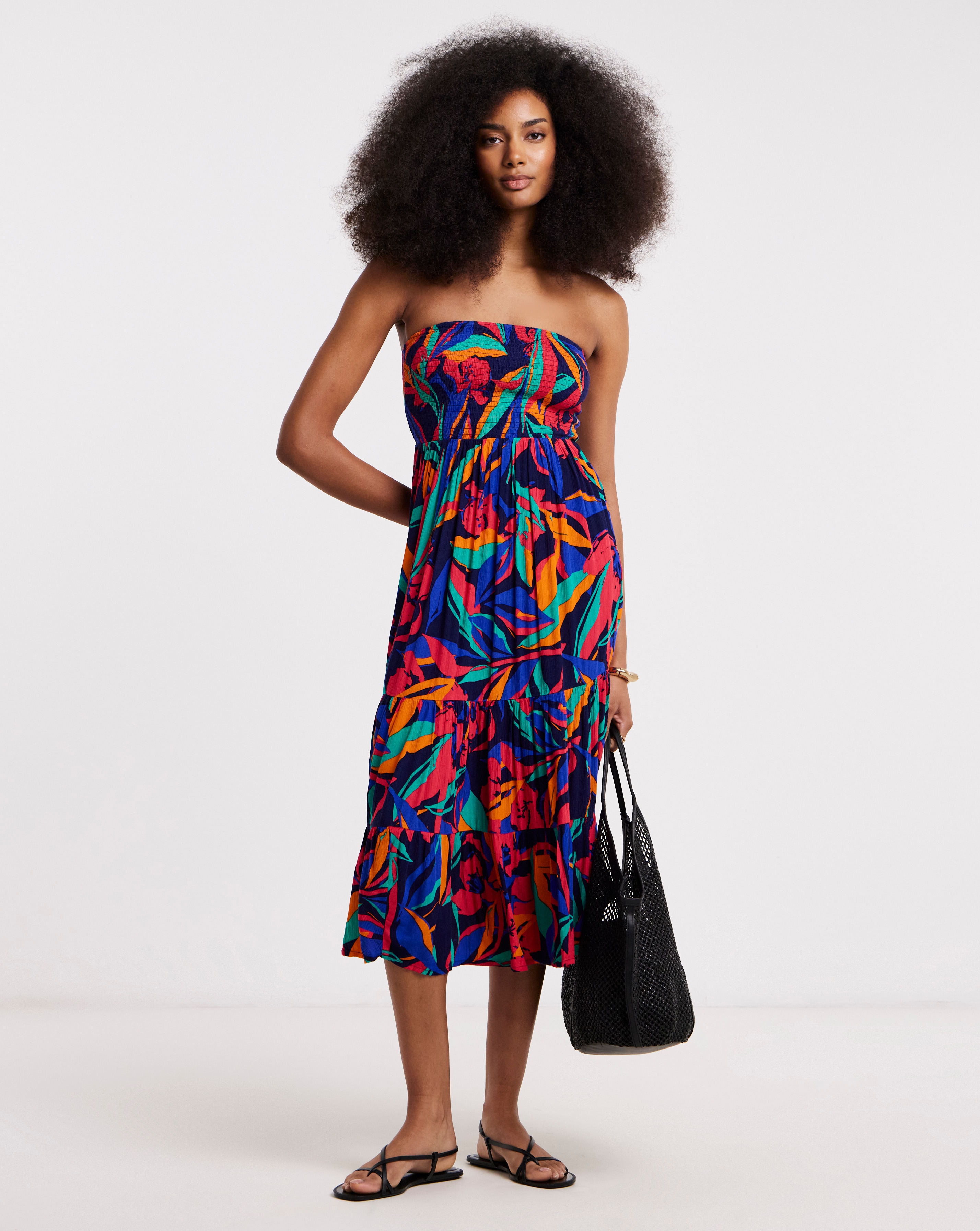 Crinkle Bandeau Beach Dress