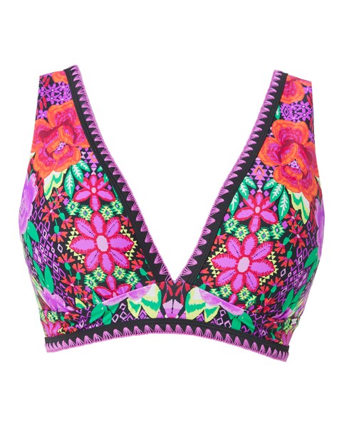 Figleaves Frida Soft Plunge Bikini Top - Floral Print