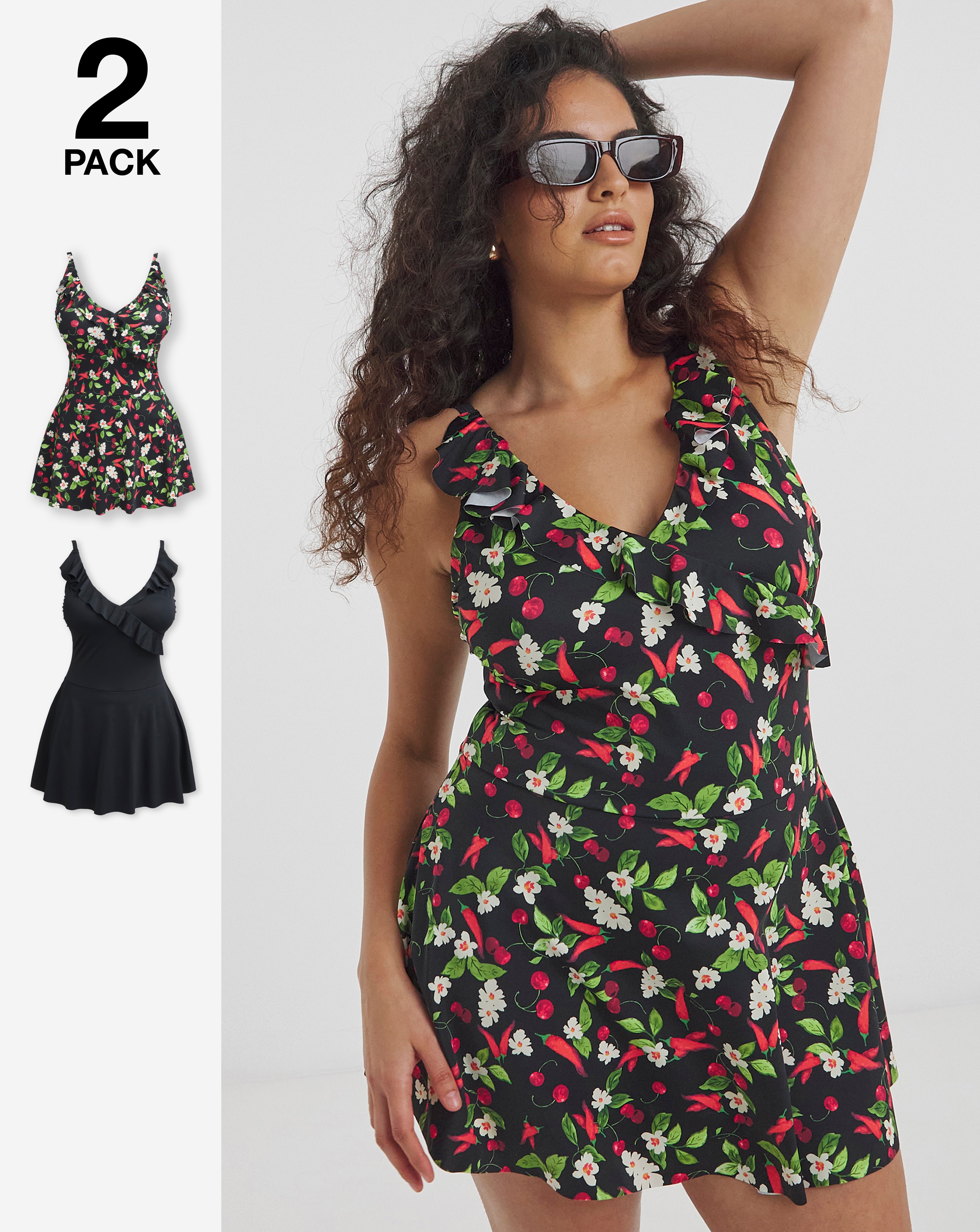 Value 2 Pack Ruffle Swimdresses