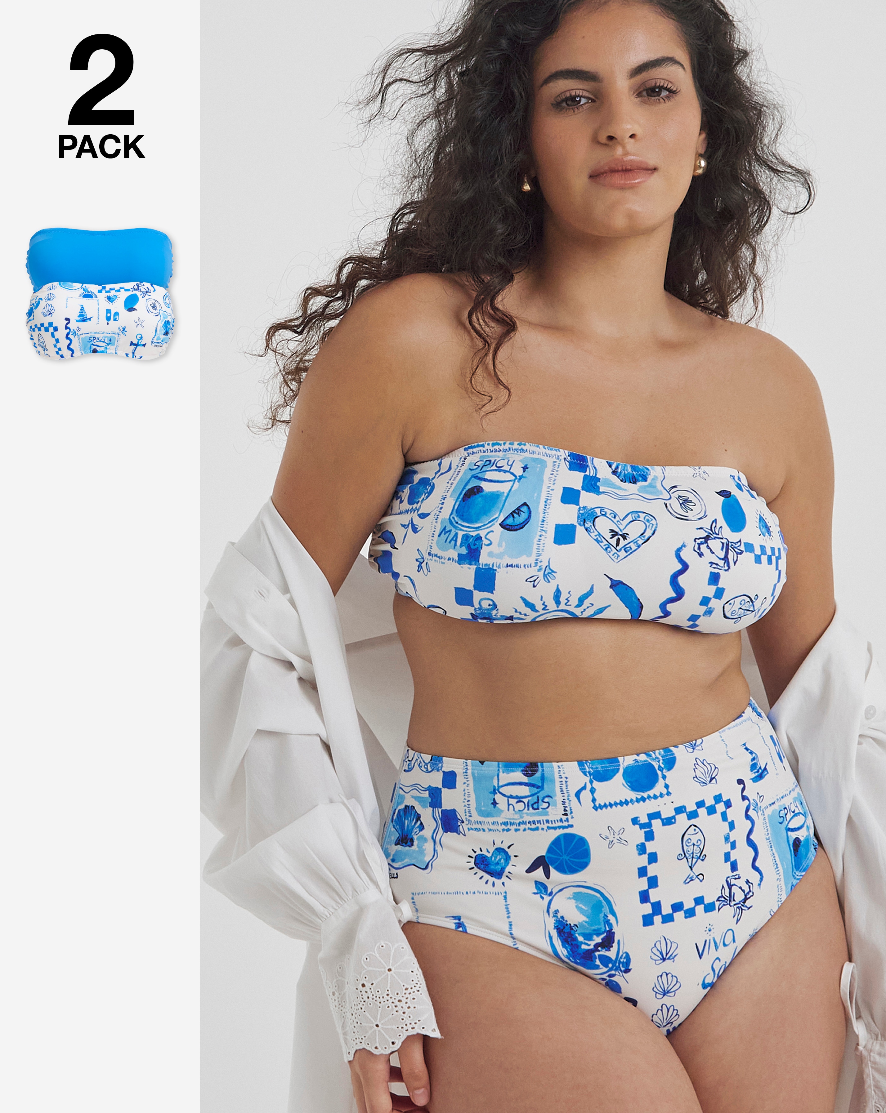 Value 2 Pack Bandeau Bikini Tops