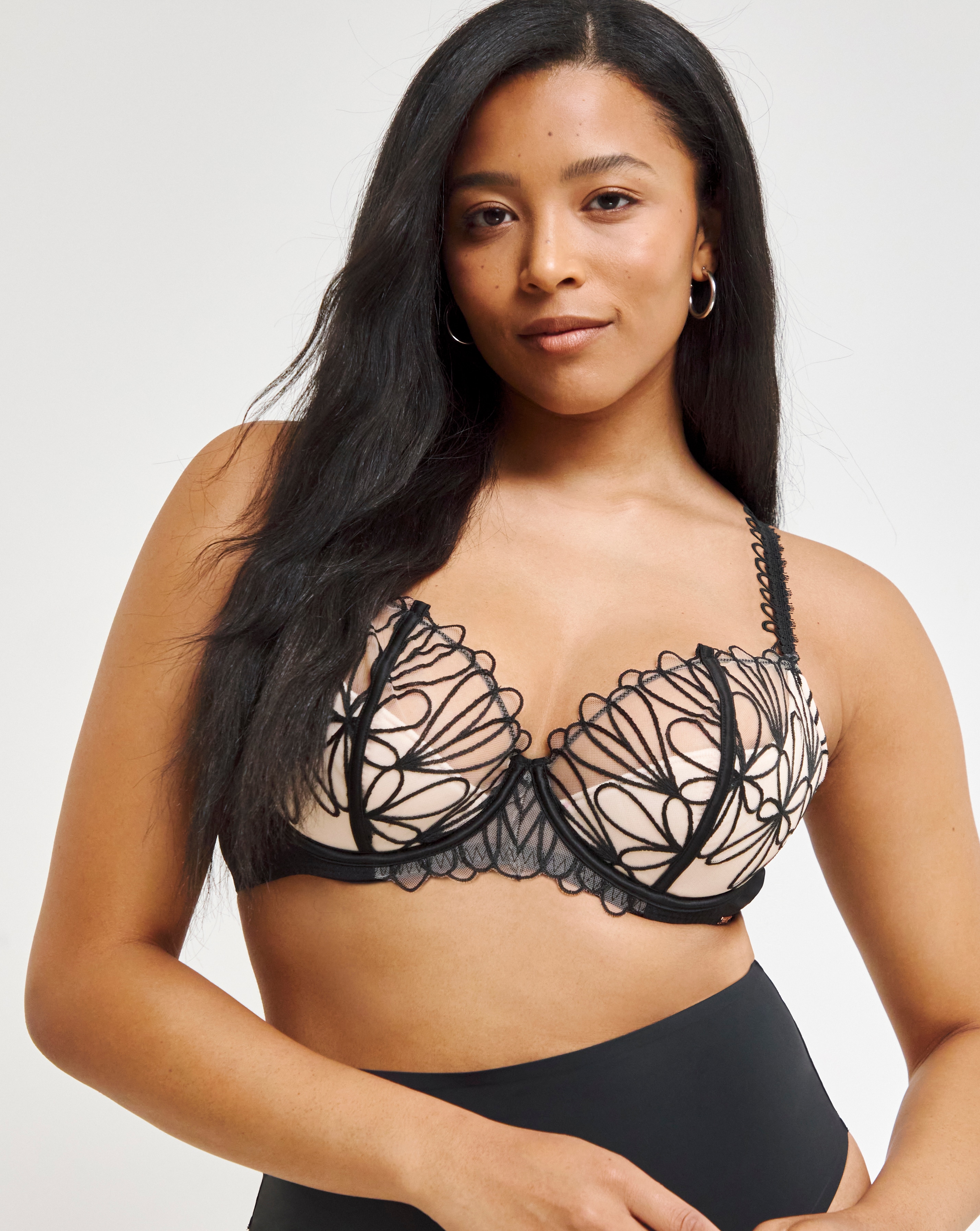 Figleaves Curve Curve Artistry Balcony Bra In Black | UK Size 38B Women's