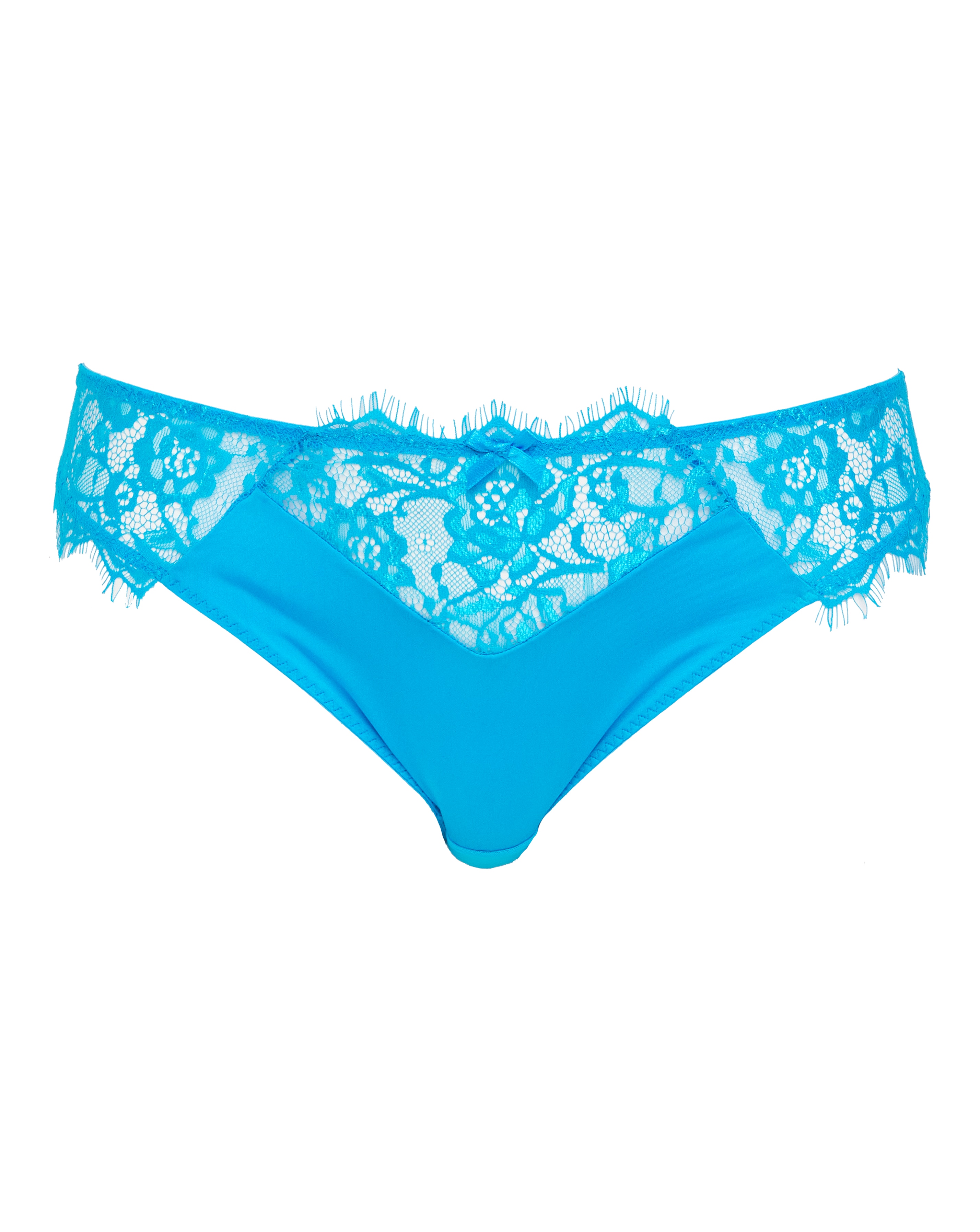 Figleaves Pulse Lace Brazilian In Aqua | UK Size 8 Women's