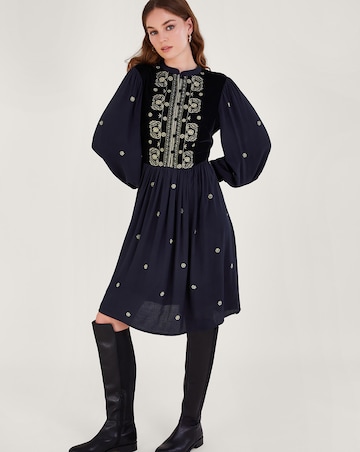Monsoon Payton Embroidered Bib Dress