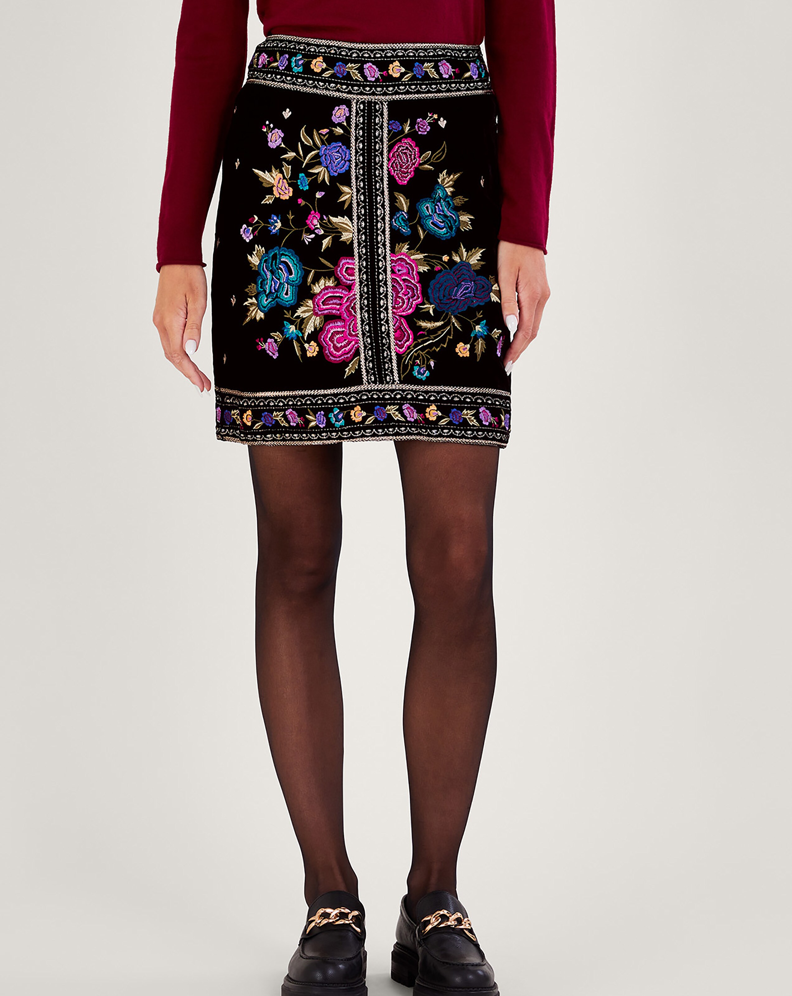 Embroidered mini skirt uk top