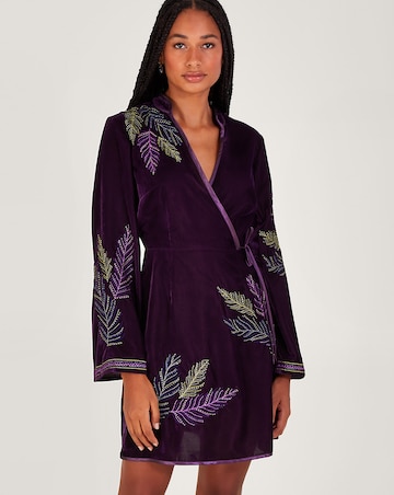 Monsoon Navi Embellished Velvet Dress