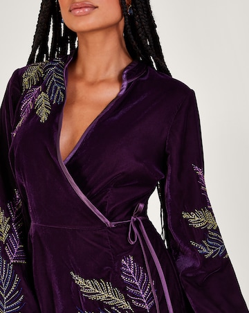 Monsoon Navi Embellished Velvet Dress