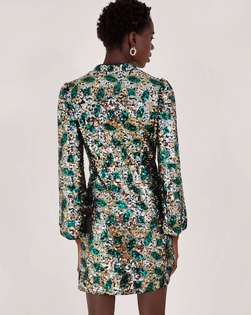 slim fit dress slacks Orion Dress in Green Sequin Xs main image 1