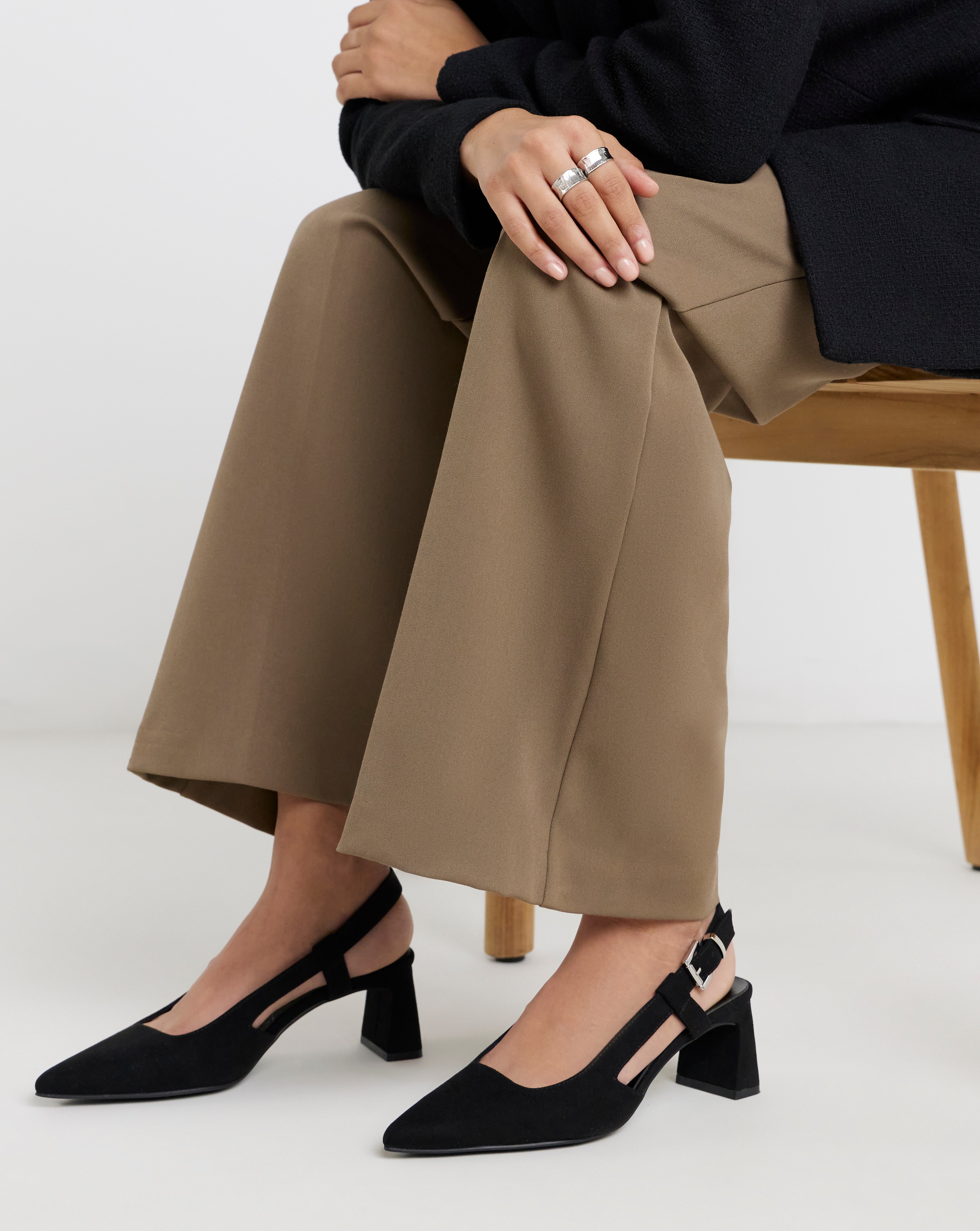 Pointed Slingback Heels Wide Fit