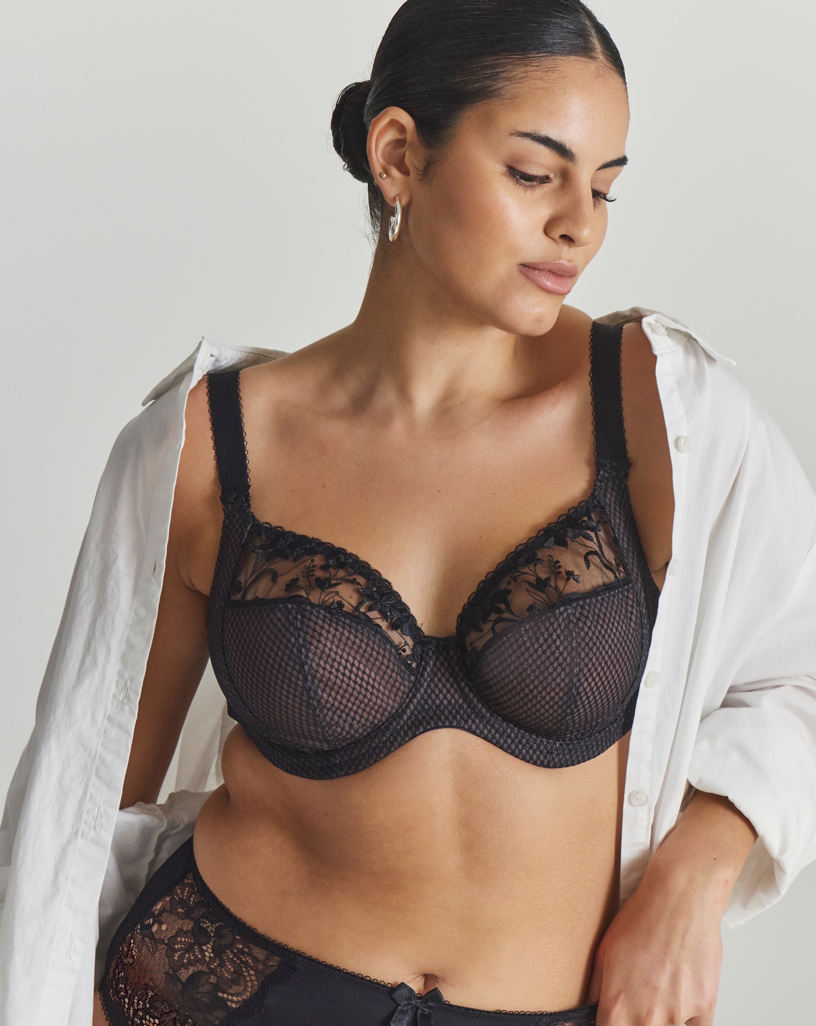 Elomi DD+ Charley Plunge Wired Bra In Jet | UK Size 36E Women's