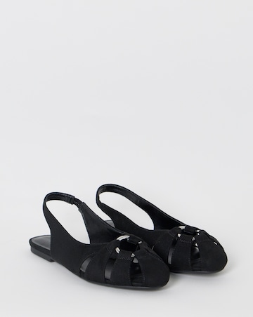 Sora Slingback Hardware Detail Ballerina Shoes - Extra Wide Fit (EEE)