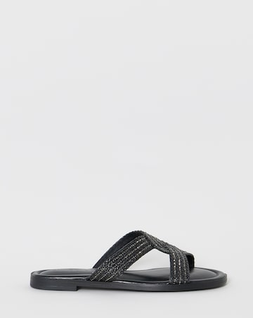 Dulce Woven Shimmer Twist Flat Sandals - Extra Wide Fit (EEE)