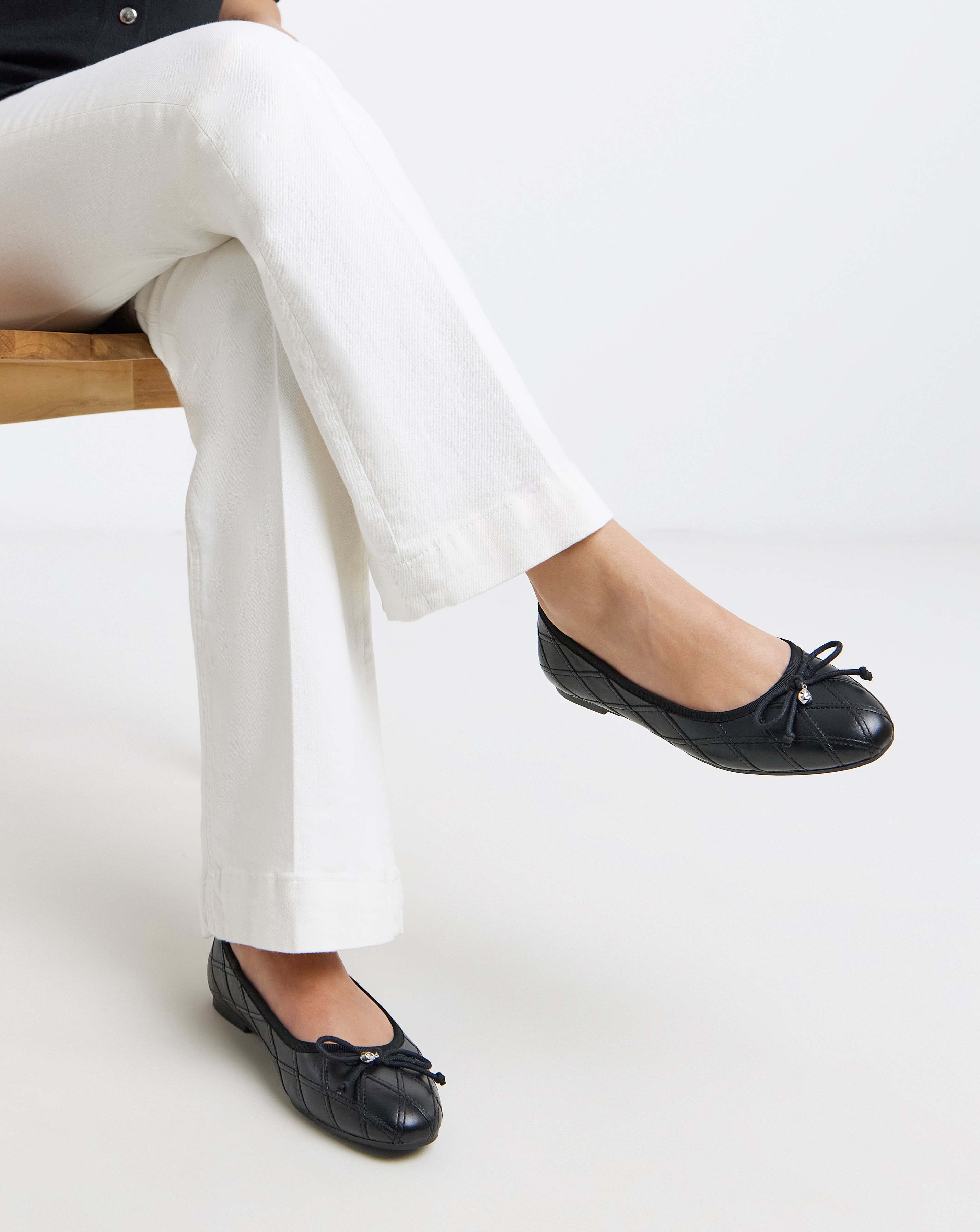 New In - Quilted Ballerina Shoes Extra Wide Fit