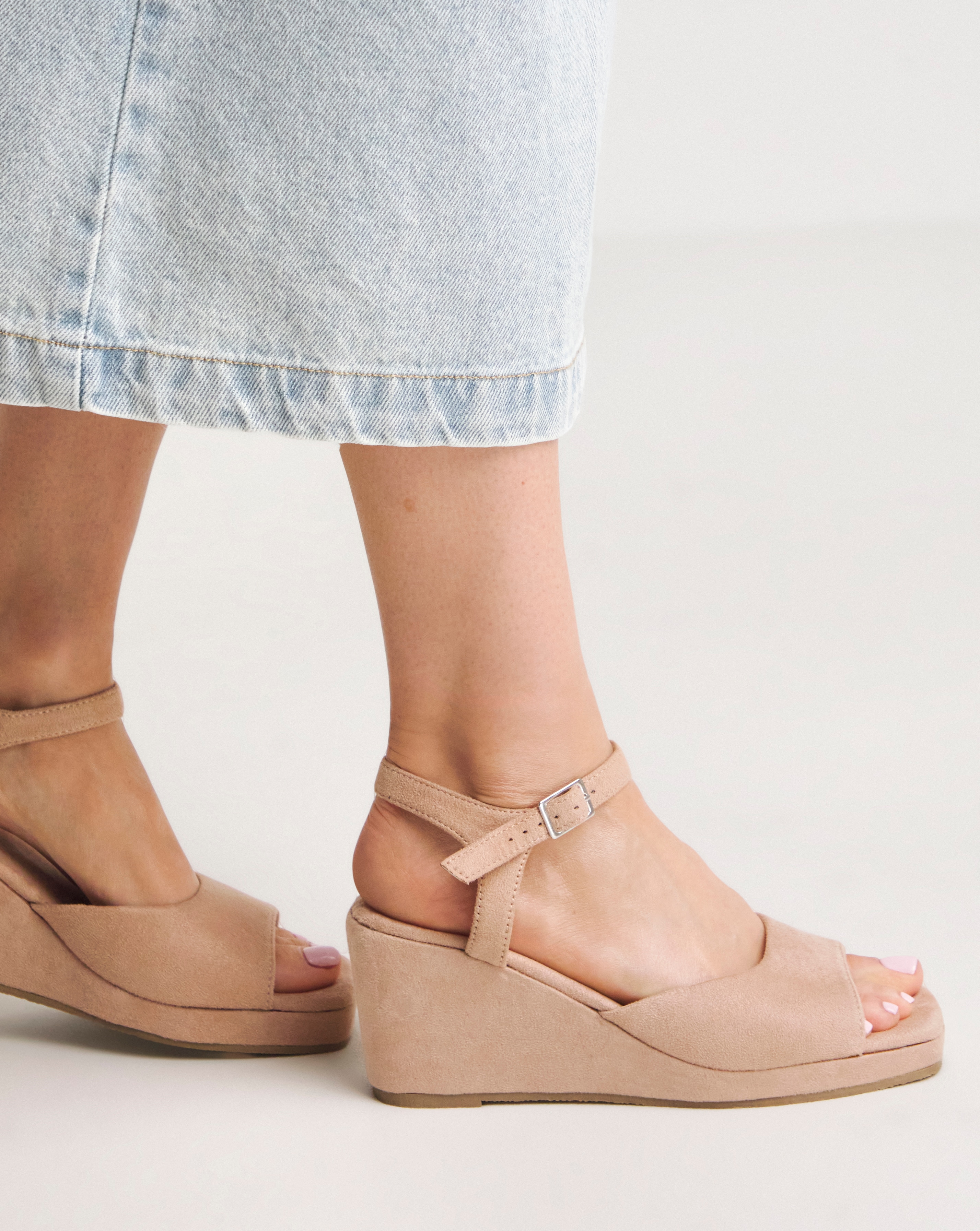 Barely There Wedge Sandal Wide