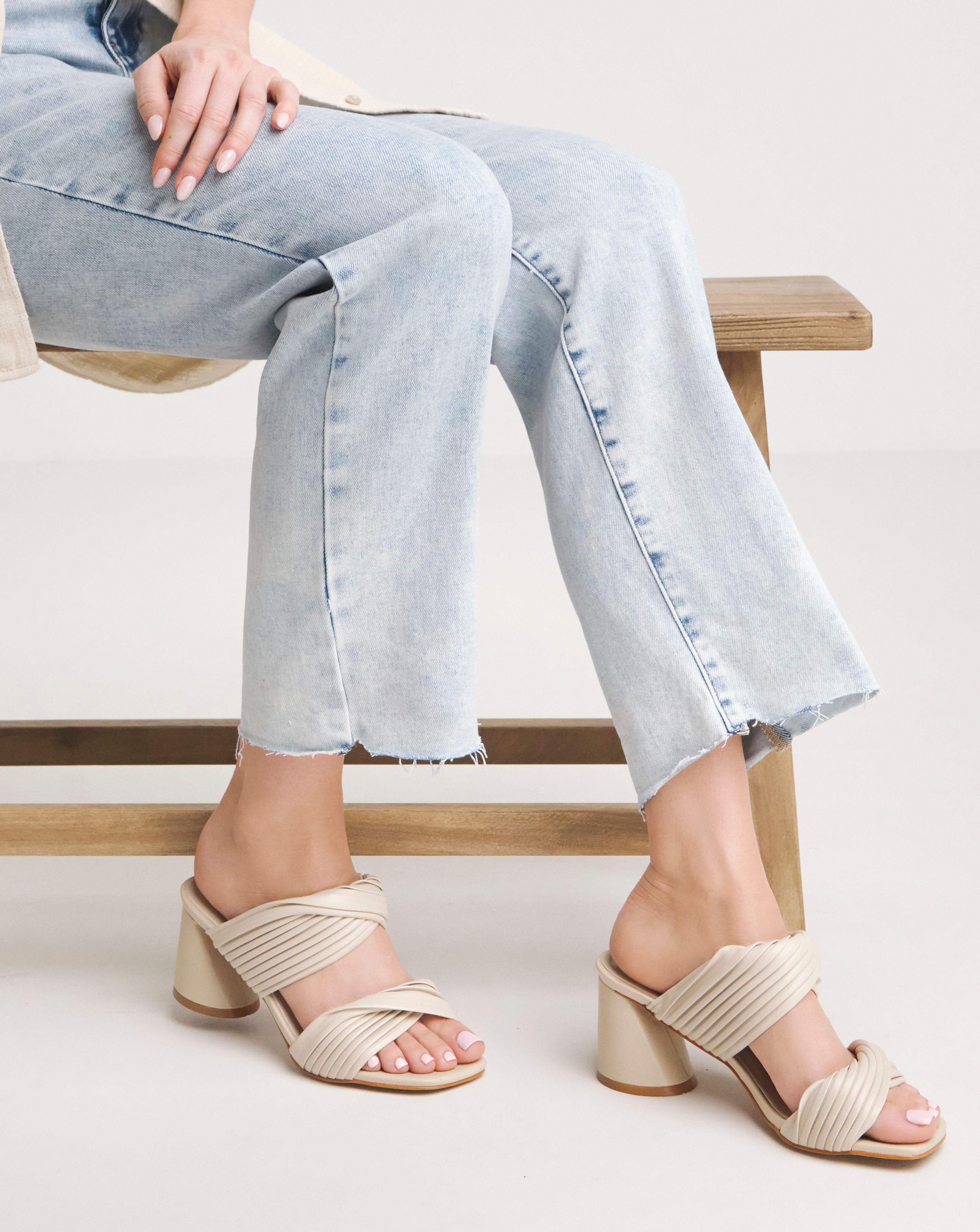 Twist Strap Mule Sandal Wide