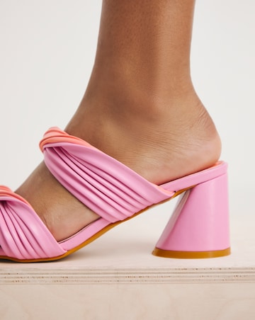 Milan Pleated Twist Strap Heeled Sandals - Wide Fit (E)