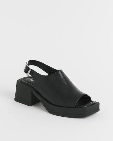 Monica Leather Slingback Block Heel Sandals Extra Wide EEE Fit Simply Comfort