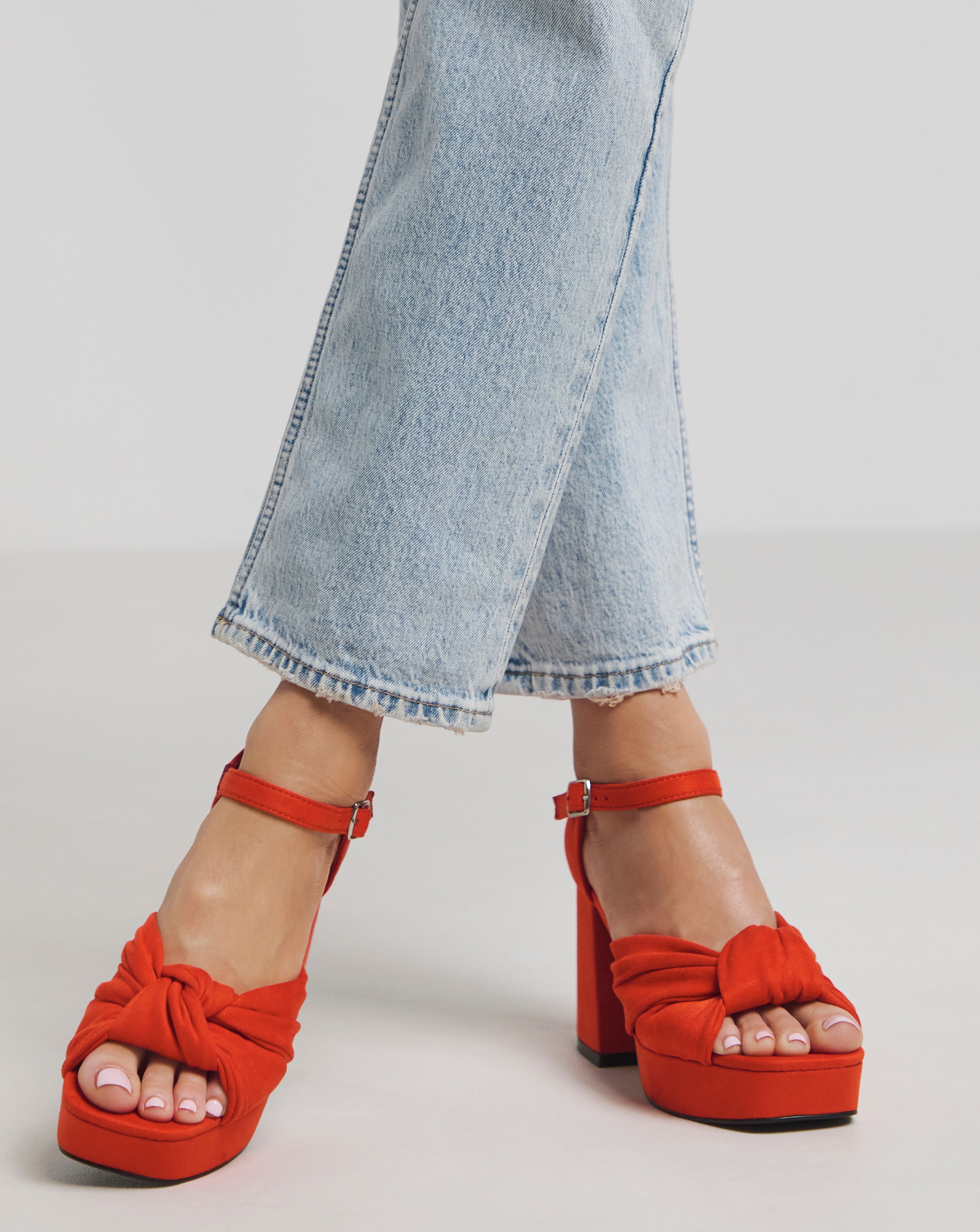 Knot Detail Platform Sandal Wide Fit