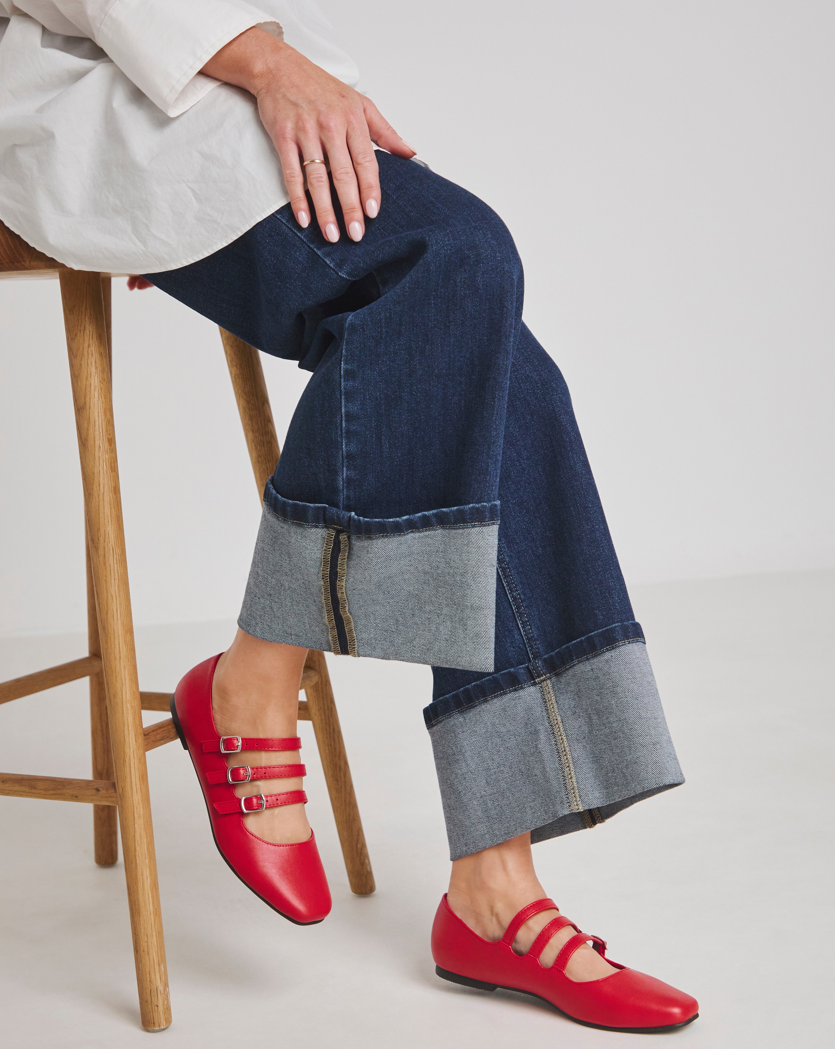 Multi Strap Mary Jane Ballerina ExWide