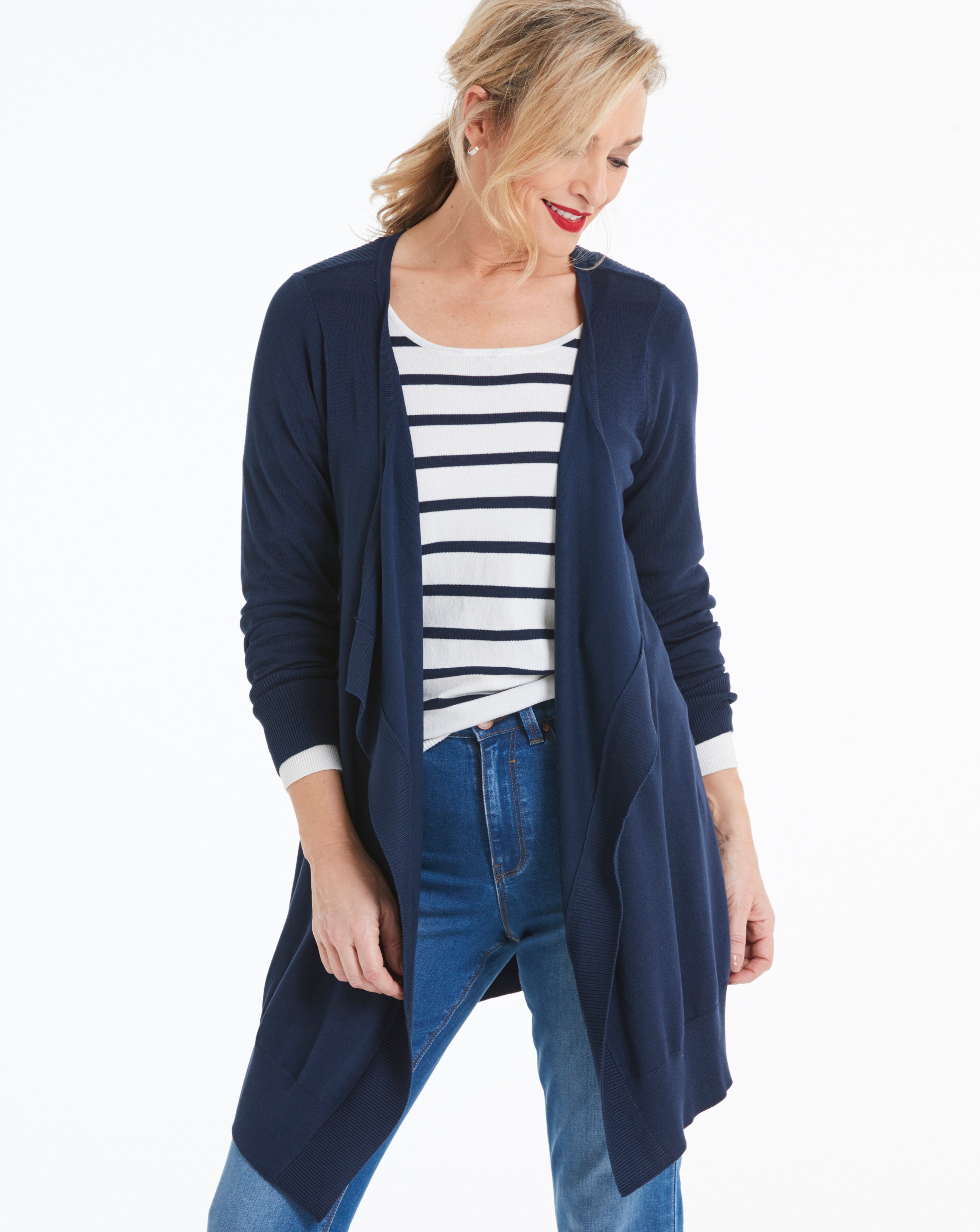 Navy Waterfall Cardigan | Simply Be