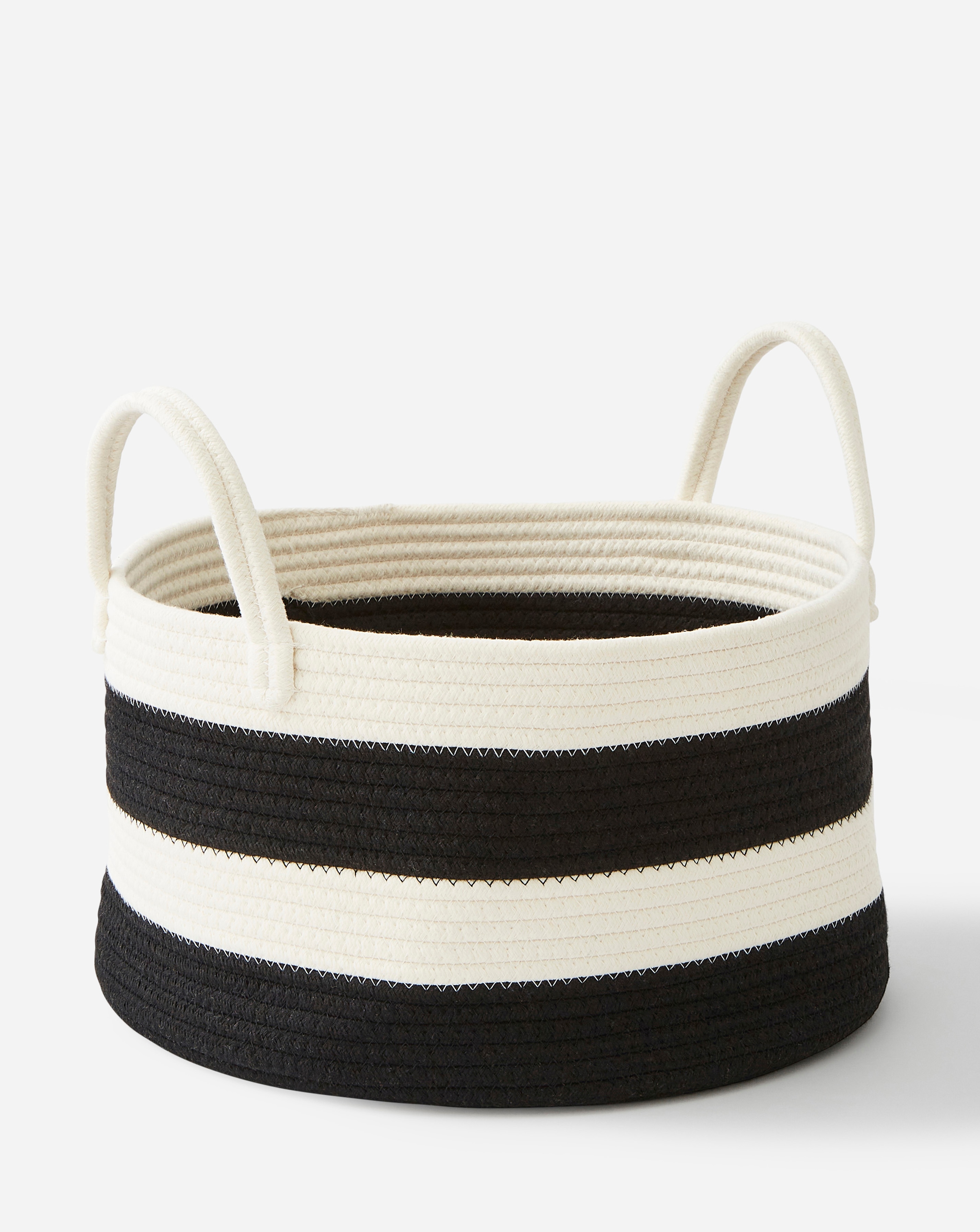New In - Storage Basket Black & White Stripes