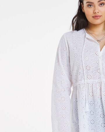 Blouse / Tunique Paul & Joe Sister - Taille 1, Broderie Anglaise, Coton Blanc - Occasion Très Bon état