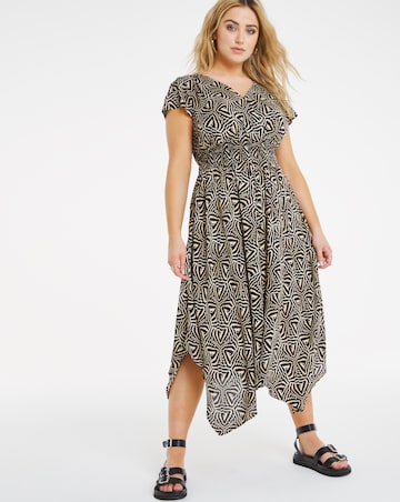 Joe Browns Mono Hanky Hem Wrap Dress | Simply Be