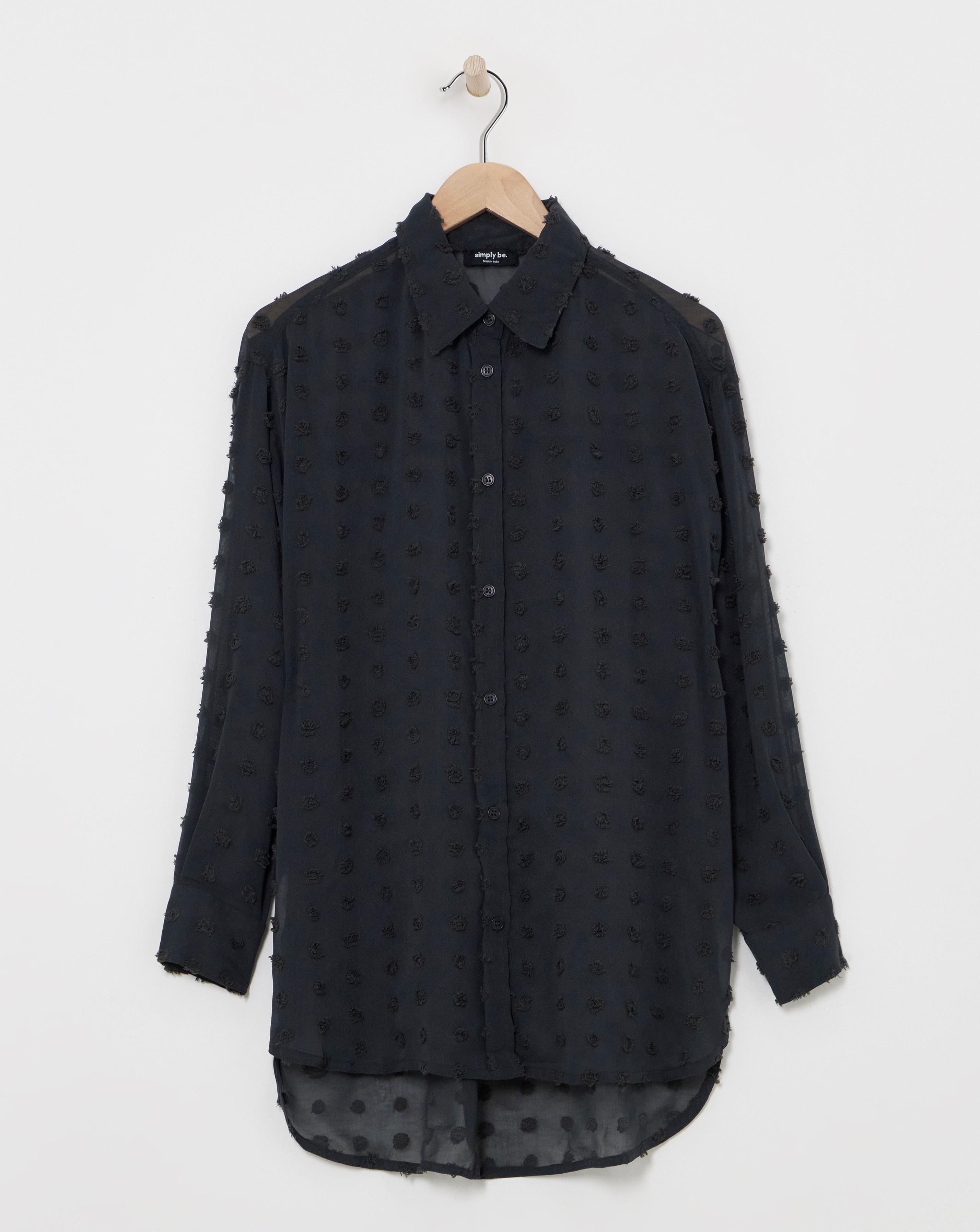 Charcoal Dip Back Dobby Shirt