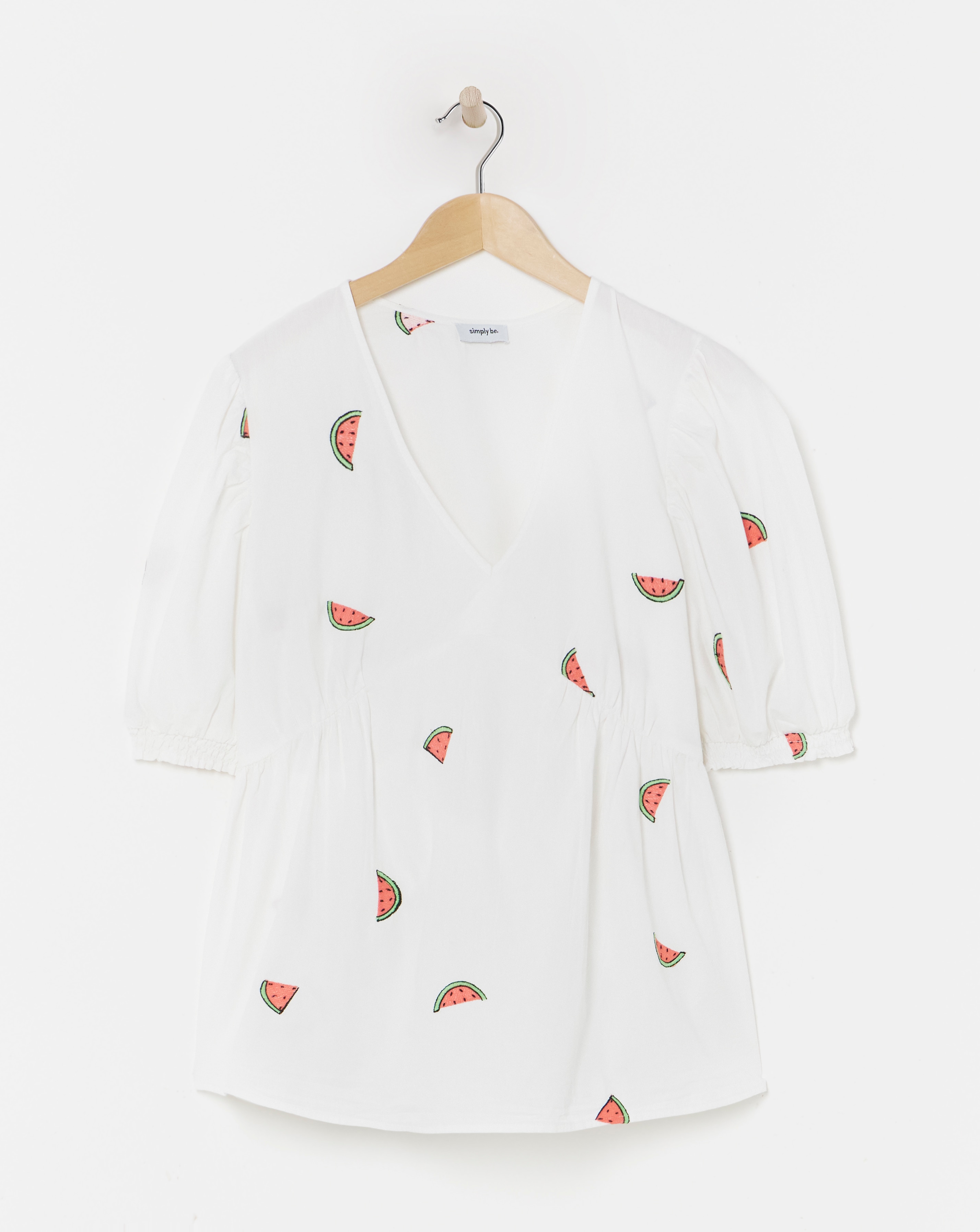 Ivory Embroidered Poplin Blouse