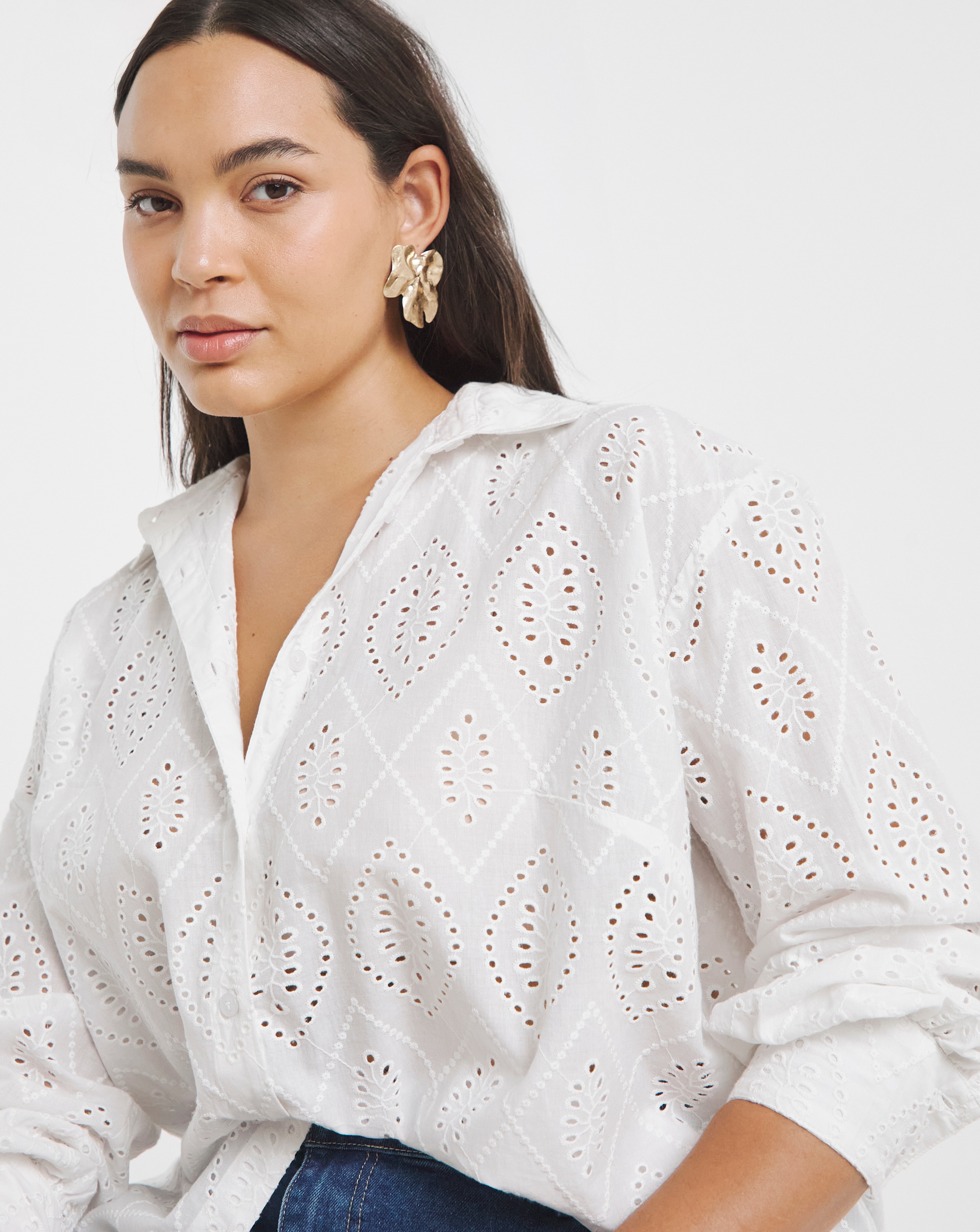 White Broderie Shirt