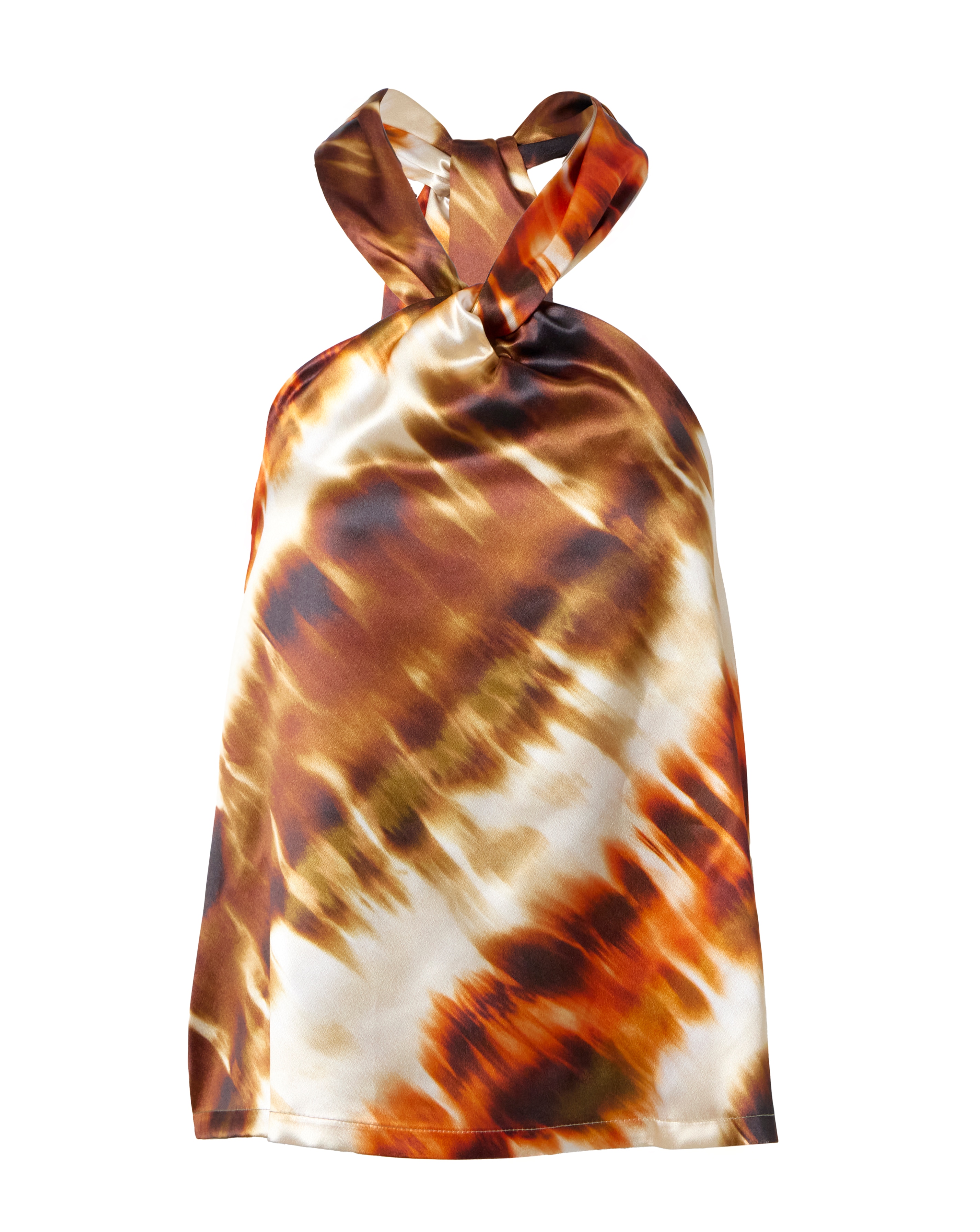 Tie Dye Print Halterneck Blouse