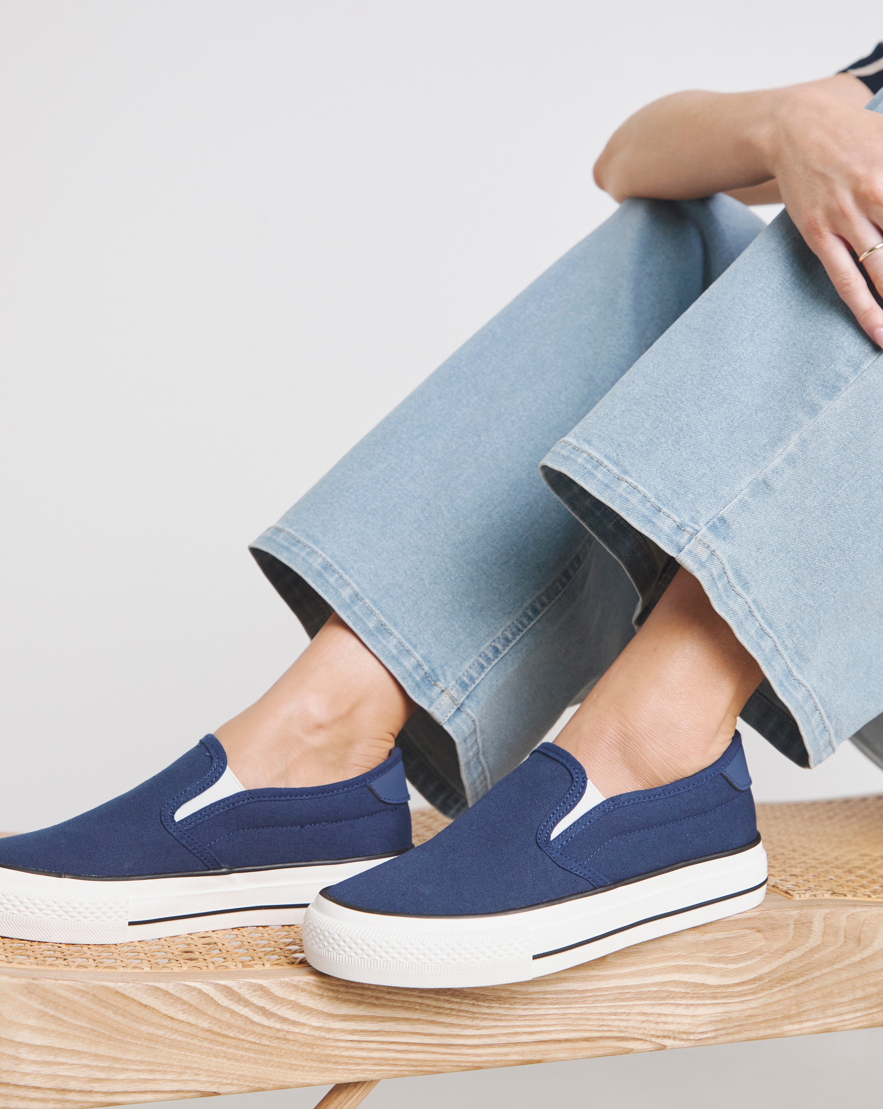 Slip On Canvas Trainer Wide