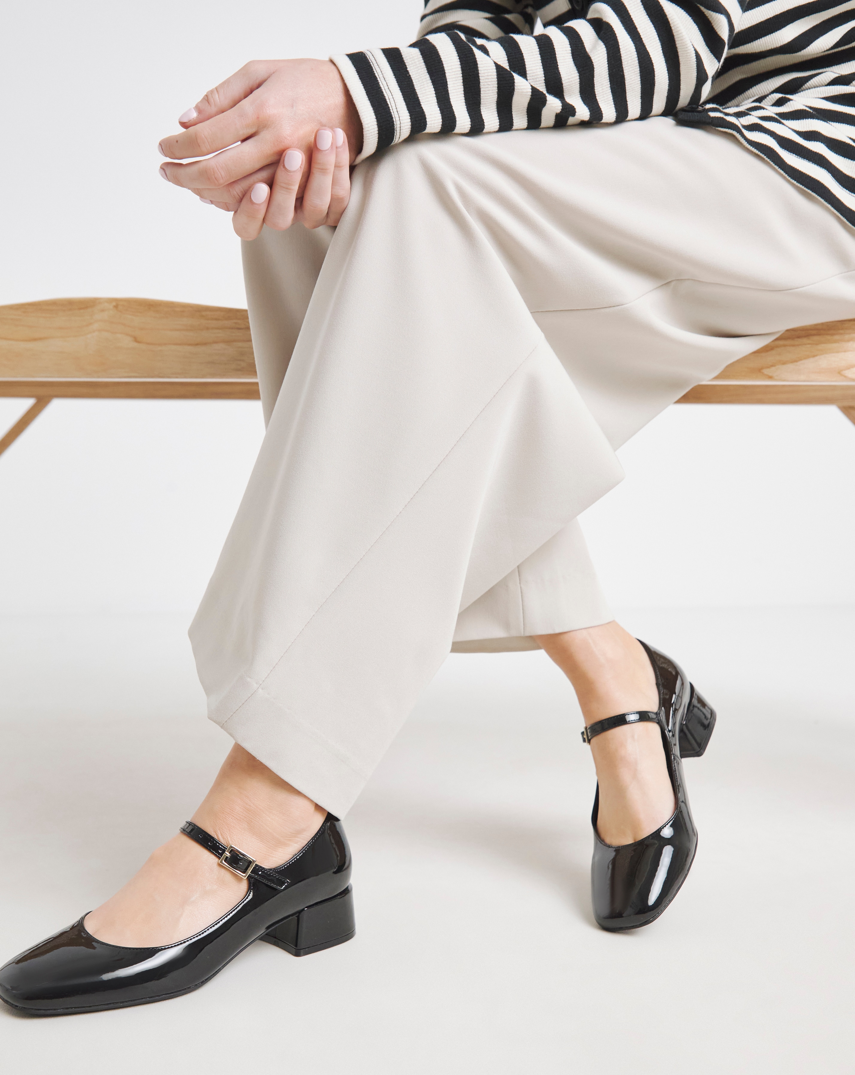 Low Block Heel Mary Jane Extra Wide