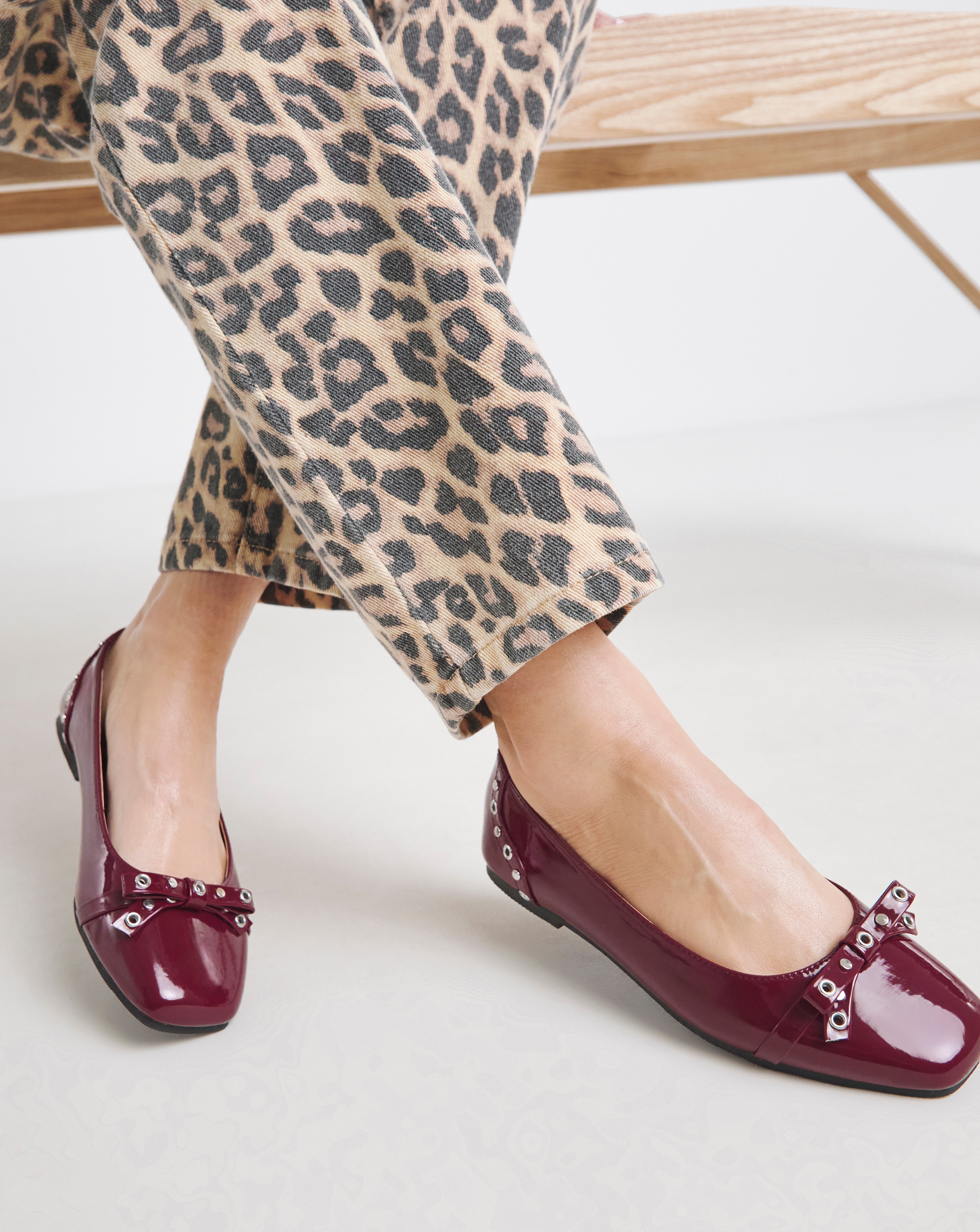 Studded Ballerina Shoe Extra Wide