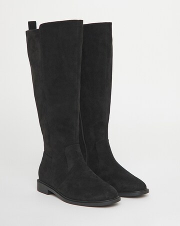 Stretch Panel Knee High Boots Ex Wide C
