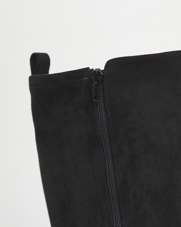 Stretch Panel Knee High Boots Ex Wide C