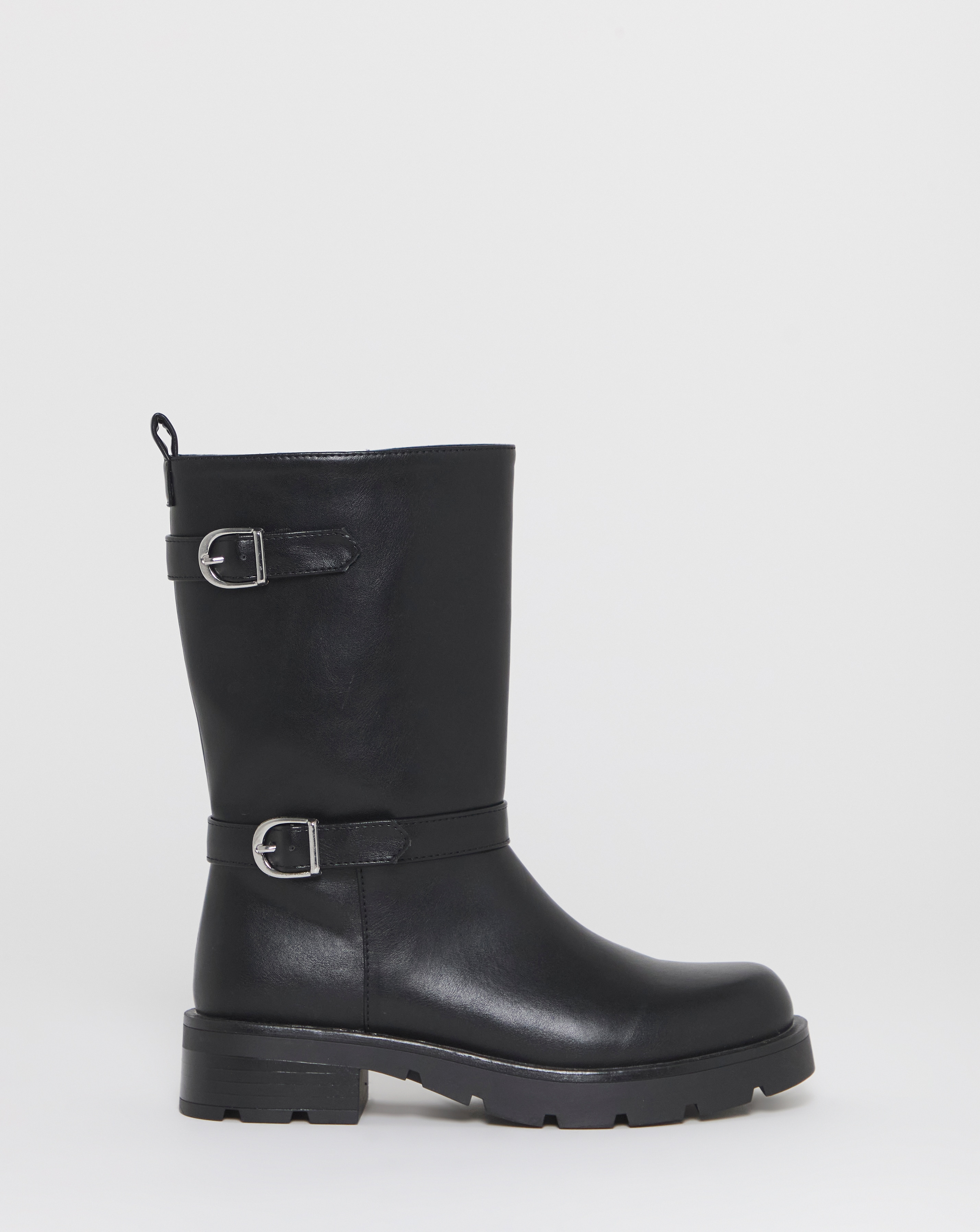 Strap Biker Boots Extra Wide