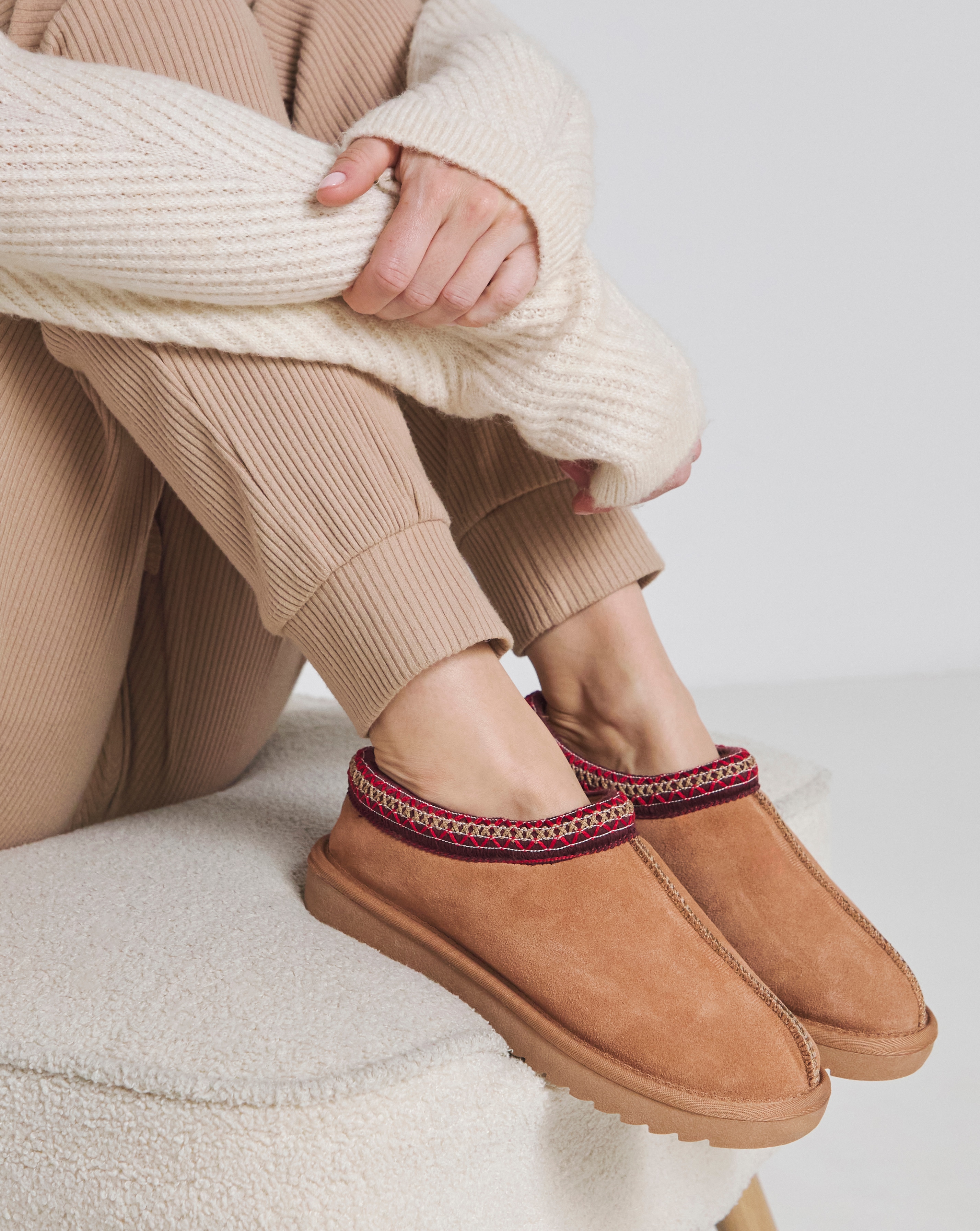 Embroidery Full Mule Slipper Extra Wide