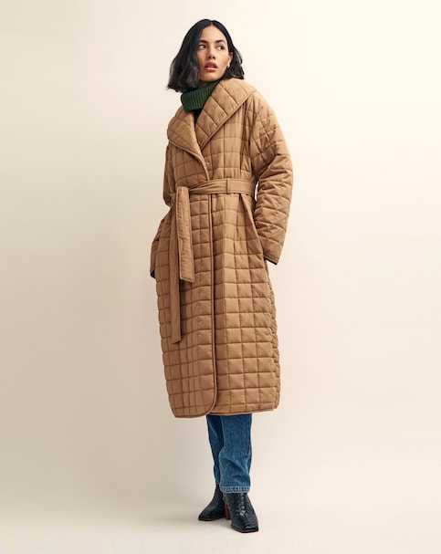 Nobody's Child Quilted Belt Wrap Coat