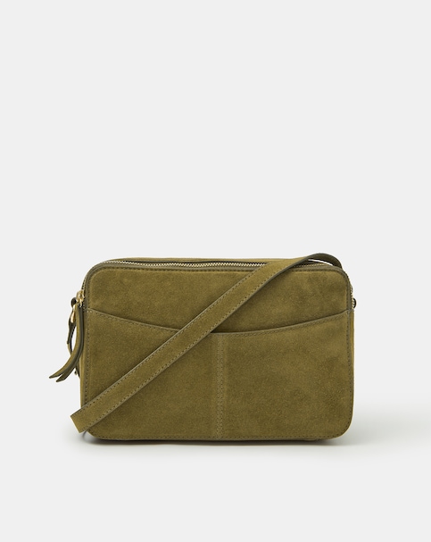Accessorize Double Zip Suede Camera Bag