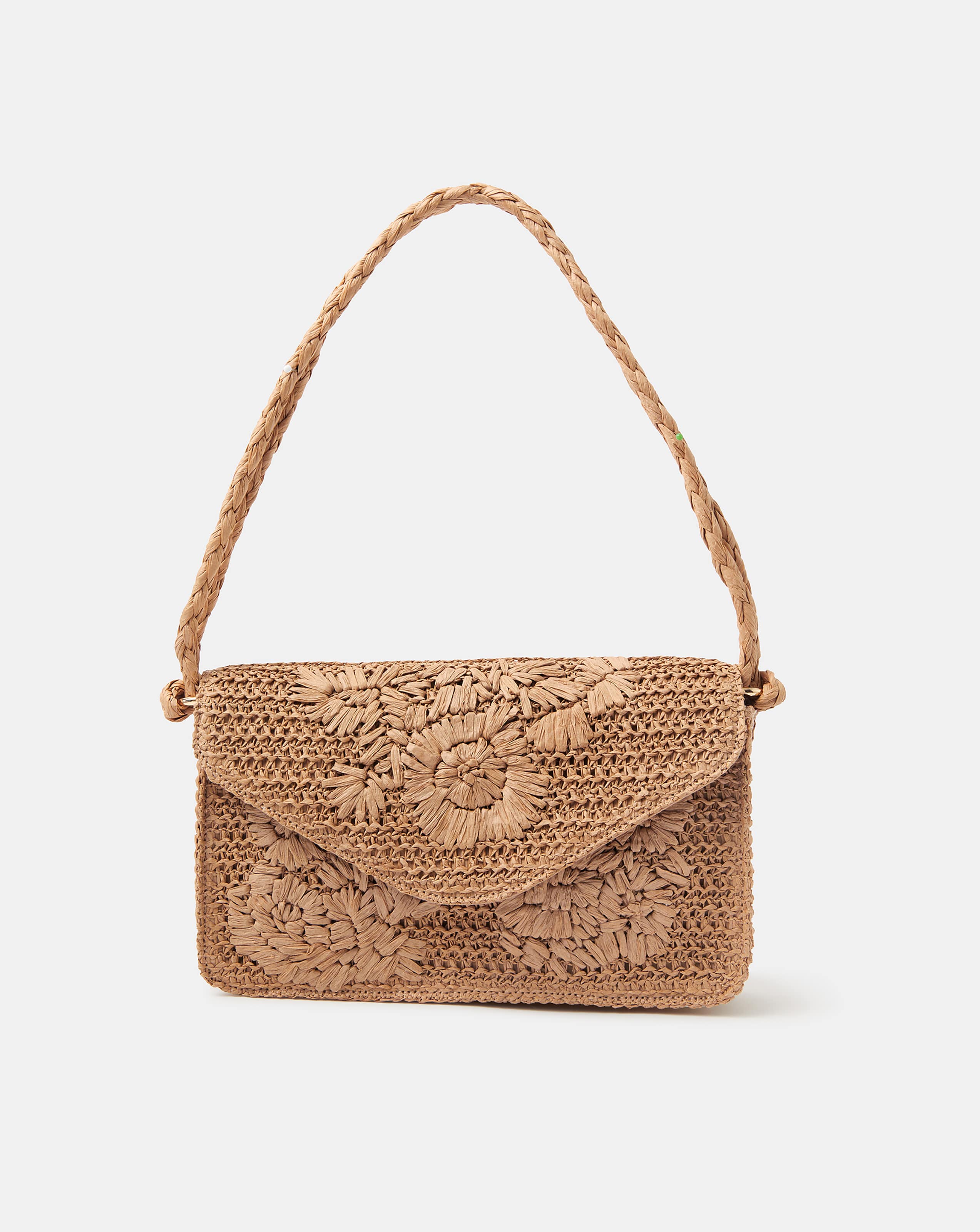 New In - Accessorize Floral Raffia Shoulder Bag